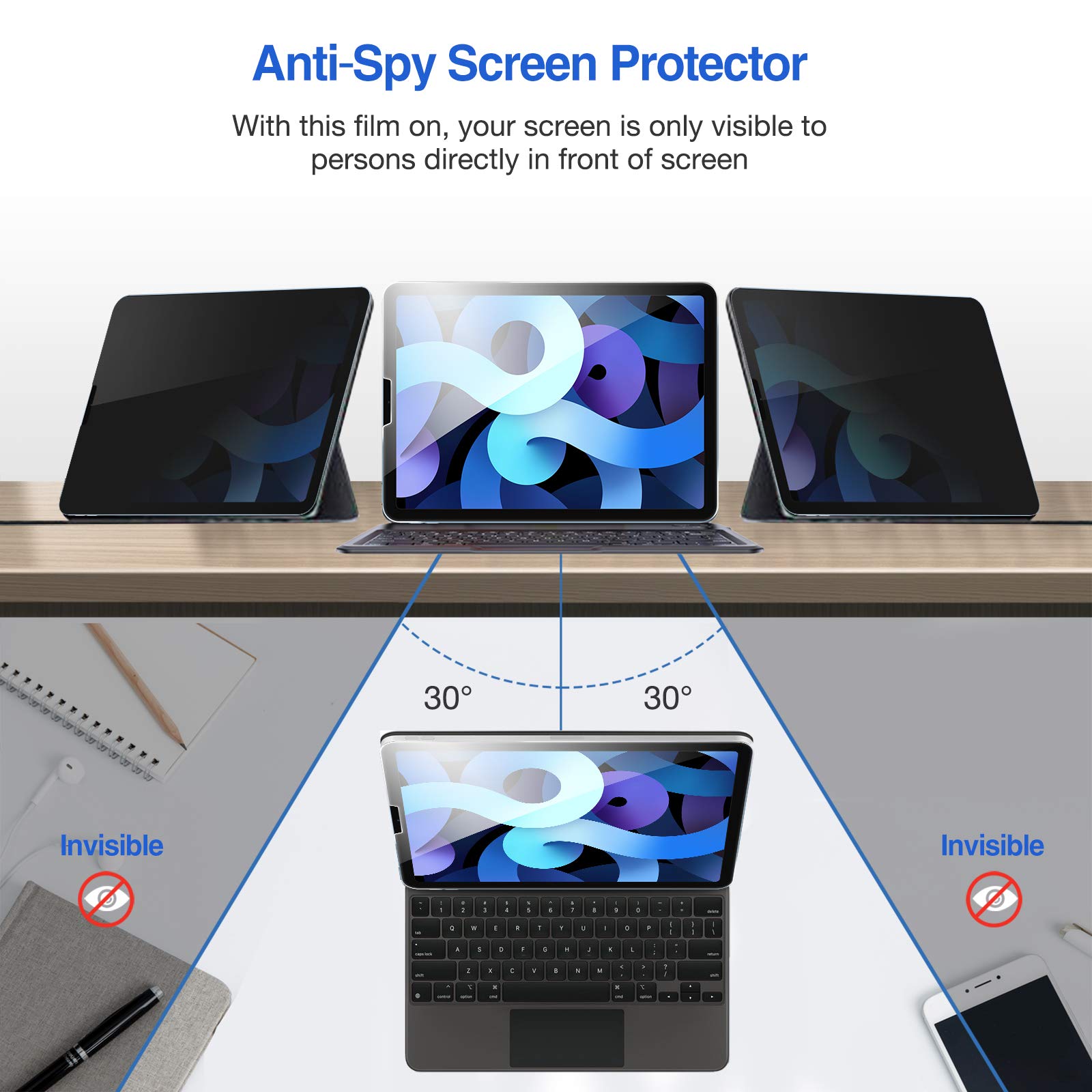 ProCase Privacy Screen Protector for iPad Air 5th/4th & iPad Pro 11