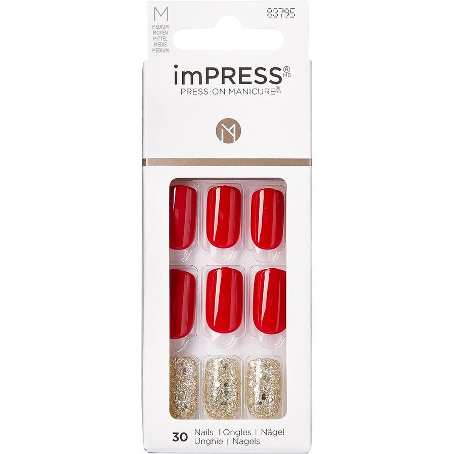 KISS imPRESS Medium Press-On Nails - Last Love Style (KIMM09C) | Easy DIY Fake Nails for Women | Perfect for Parties, Weddings & Special Occasions