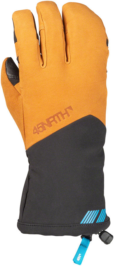 45NRTH 2022 Sturmfist 4 LTR Leather Gloves - Tan/Black, Lobster Style, Medium - Winter Cycling & Snow Sports Cold Weather Protection