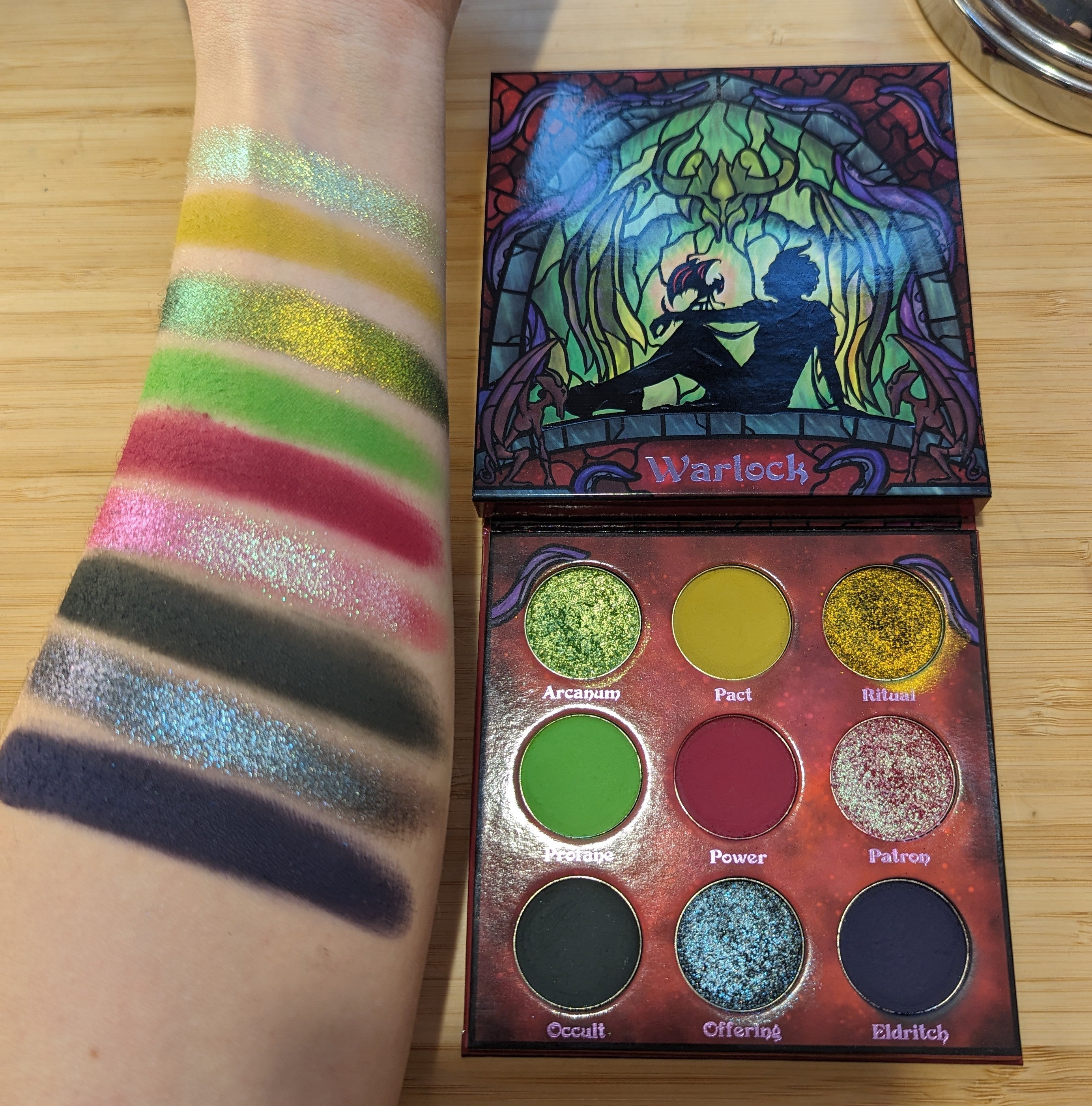 Warlock Eyeshadow Palette - 12 Highly Pigmented Matte & Shimmer Shades for Professional Makeup | Perfect for Halloween, Cosplay & Night Out Looks