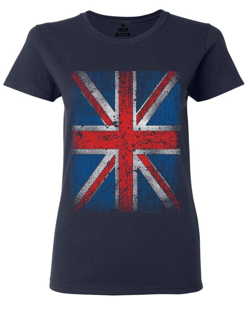 Union Jack Women's T-Shirt - British Flag Graphic Tee for Women | Vintage UK Style Cotton Shirt | Perfect for St. Patrick's Day, British Themed Parties & Casual Wear
