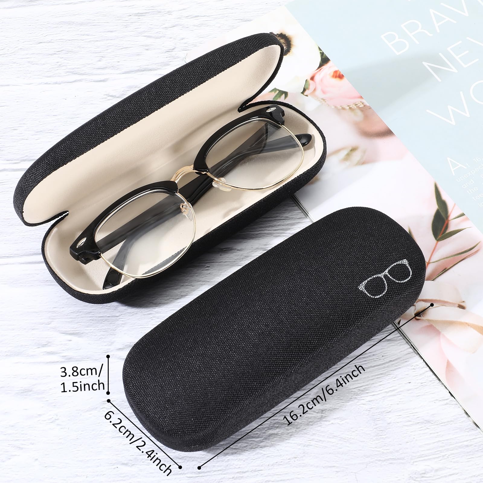 Kanayu Hard Shell Glasses Case - Bulk Linen Fabric Protective Eyewear Storage for Men & Women | Travel, Office & Daily Use Eyeglass Protector