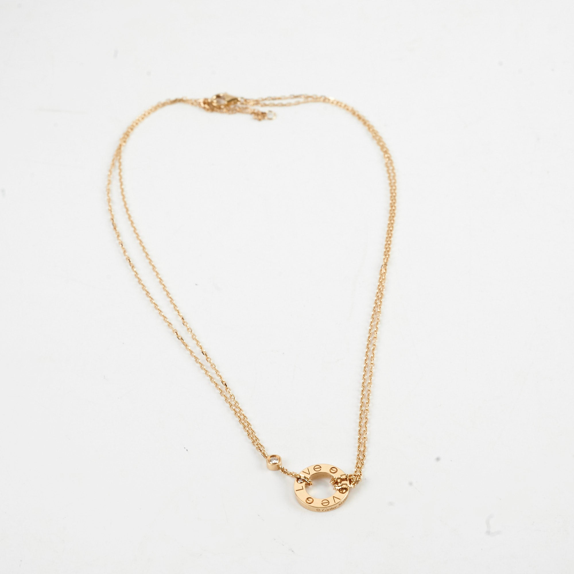 Cartier Love Necklace with 2 Diamonds in 18K Yellow Gold - Elegant Jewelry Gift for Anniversary, Valentine's Day & Special Occasions