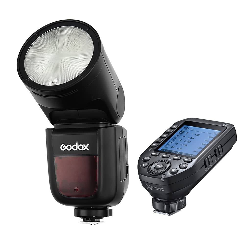 Godox V1C Round Head Camera Flash Speedlite with XPROII-C Wireless Trigger - 2.4G TTL HSS Flash for Canon EOS (1/8000s) - Perfect for Wedding, Portrait & Studio Photography