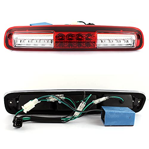 AKKON Full LED Tail Lights + 3rd Brake Lamp Combo for 2003-2006 Chevy Silverado & GMC Sierra - Red Clear Lens - Upgrade Your Truck's Style & Safety (Perfect for Night Driving & Custom Builds)