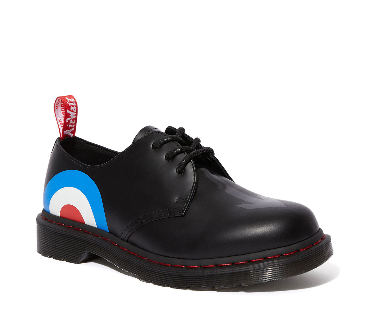 Dr. Martens 1461 The Who Black Smooth Leather Oxford Shoes for Men & Women - Punk Rock Style, Comfortable & Durable for Casual Wear, Work & Concerts