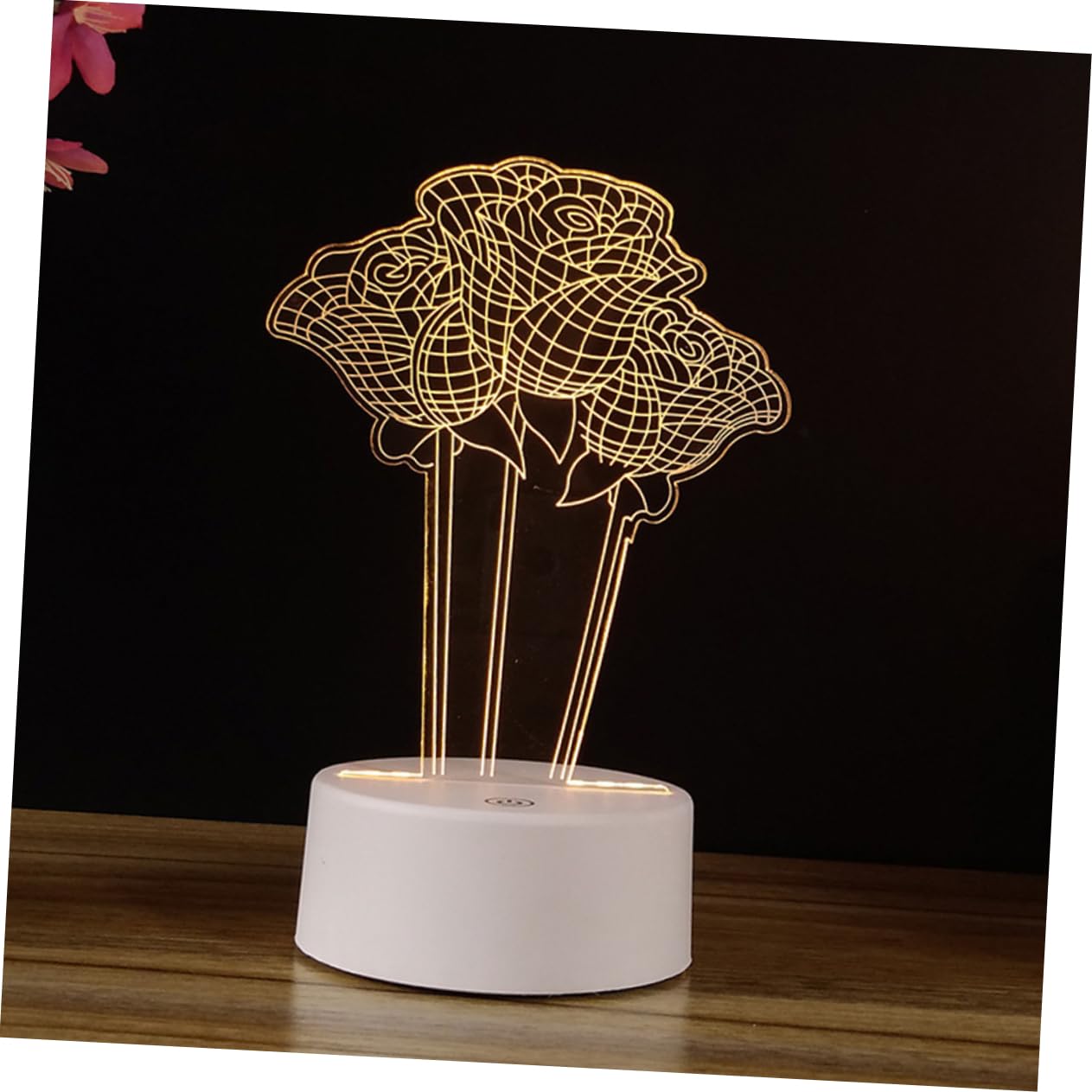 ARTIBETTER Energy-Saving 3D Rose Shape LED Night Light for Bedroom - Romantic Mood Lighting for Nursery, Kids Room & Home Decor
