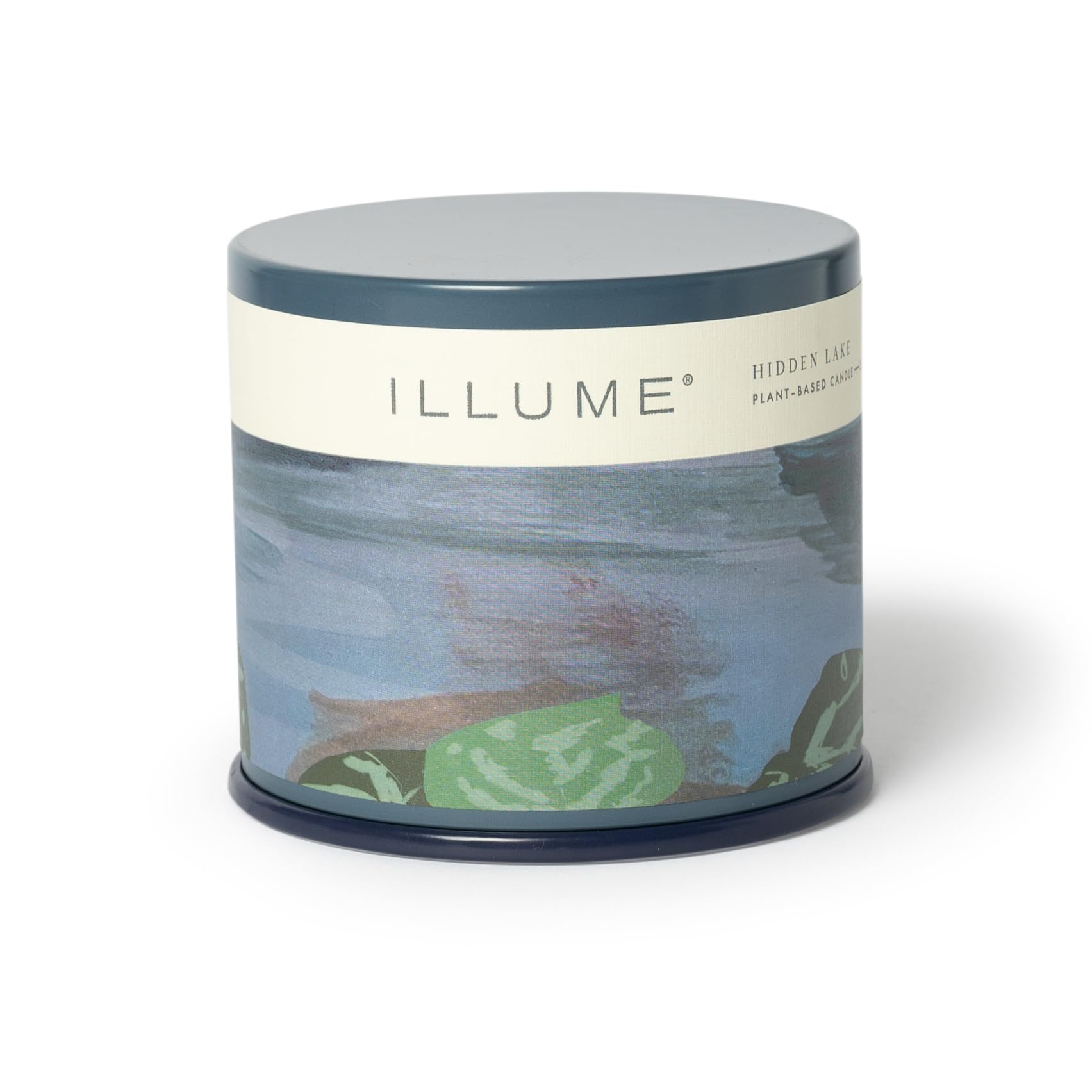 Illume Beautifully Done Essentials Hidden Lake Vanity Tin Scented Soy Candle - 8oz Aromatherapy Candle for Home, Spa & Relaxation | Long-Lasting Fragrance, Soy Wax, Perfect Gift for Women