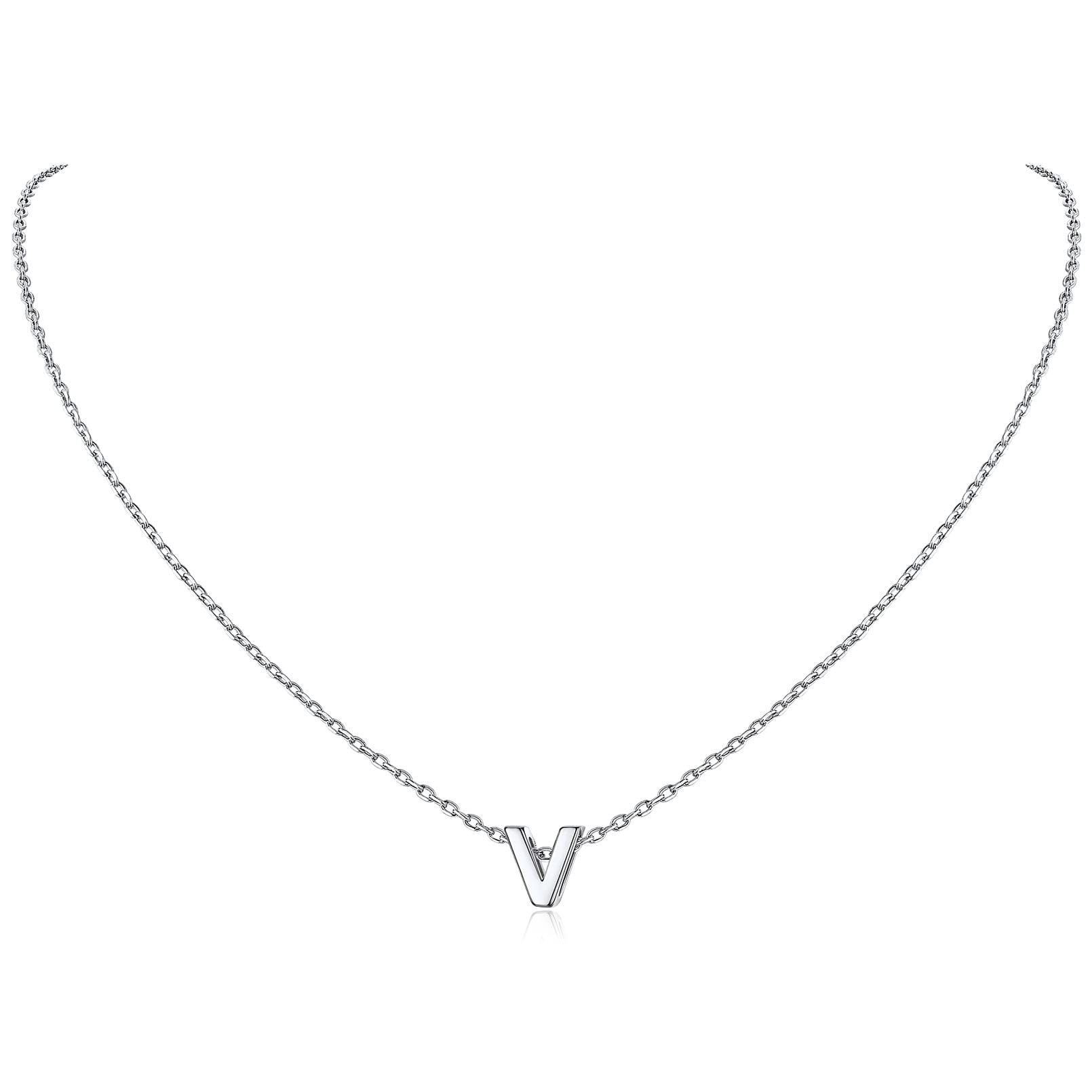 ChicSilver 925 Sterling Silver Initial Necklace for Women - Dainty Personalized Letter Pendant Jewelry - Elegant Gift with Gift Box - Perfect for Birthdays, Anniversaries & Everyday Wear
