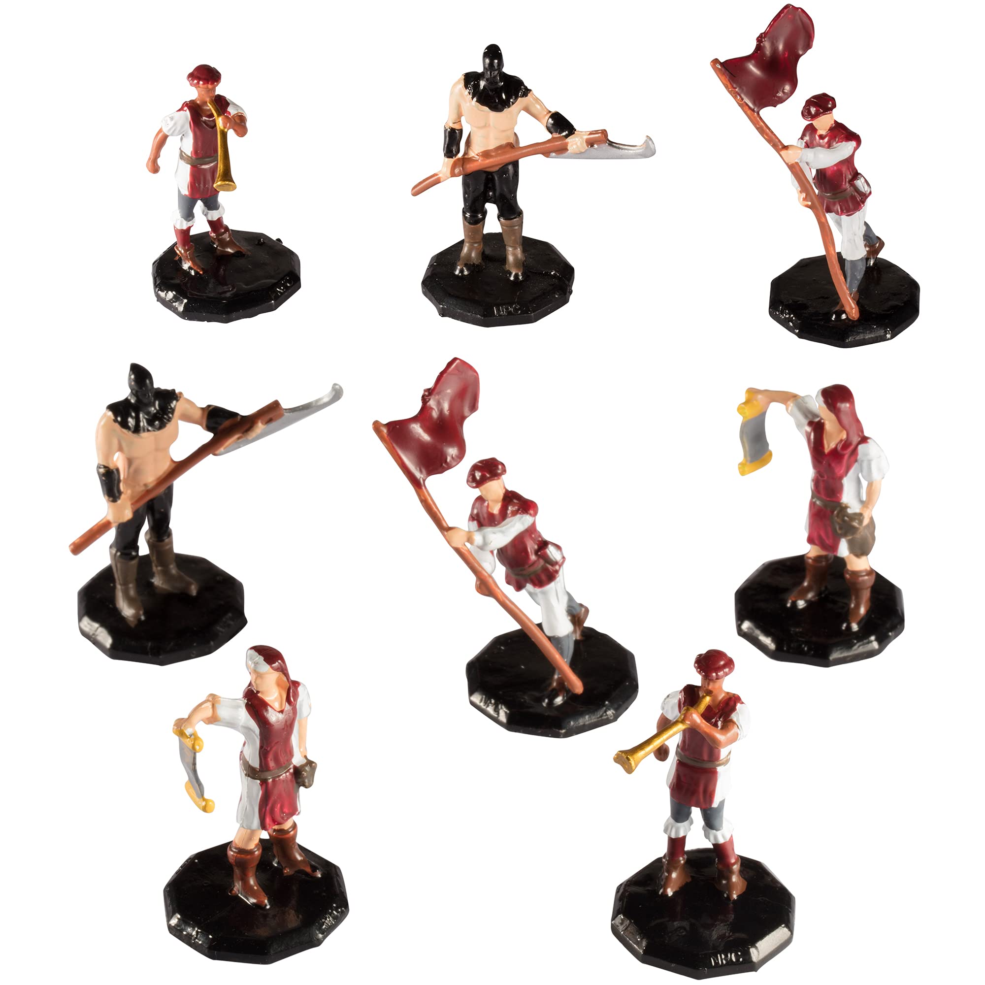 Monster Townsfolk Mini Figures - 8pc Hand-Painted DND NPC Miniatures for RPG Tabletop Games