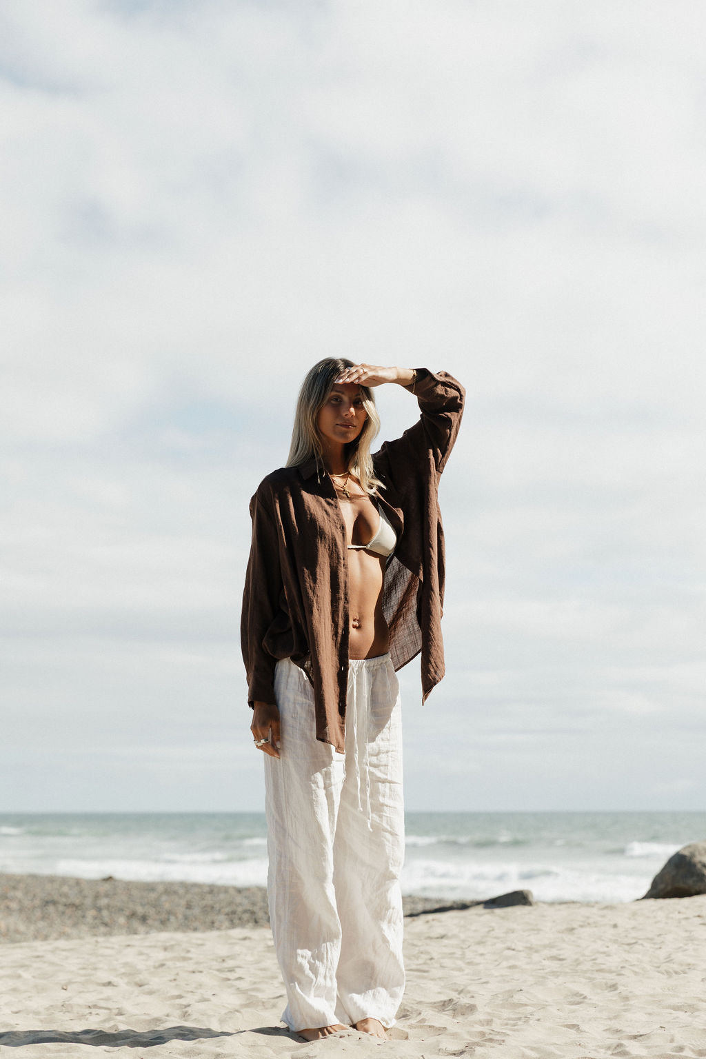 Oversized Button Down Shirt for Women - Casual Summer Poolside Cover Up - Perfect for Beach, Vacation, and Relaxing Outdoors