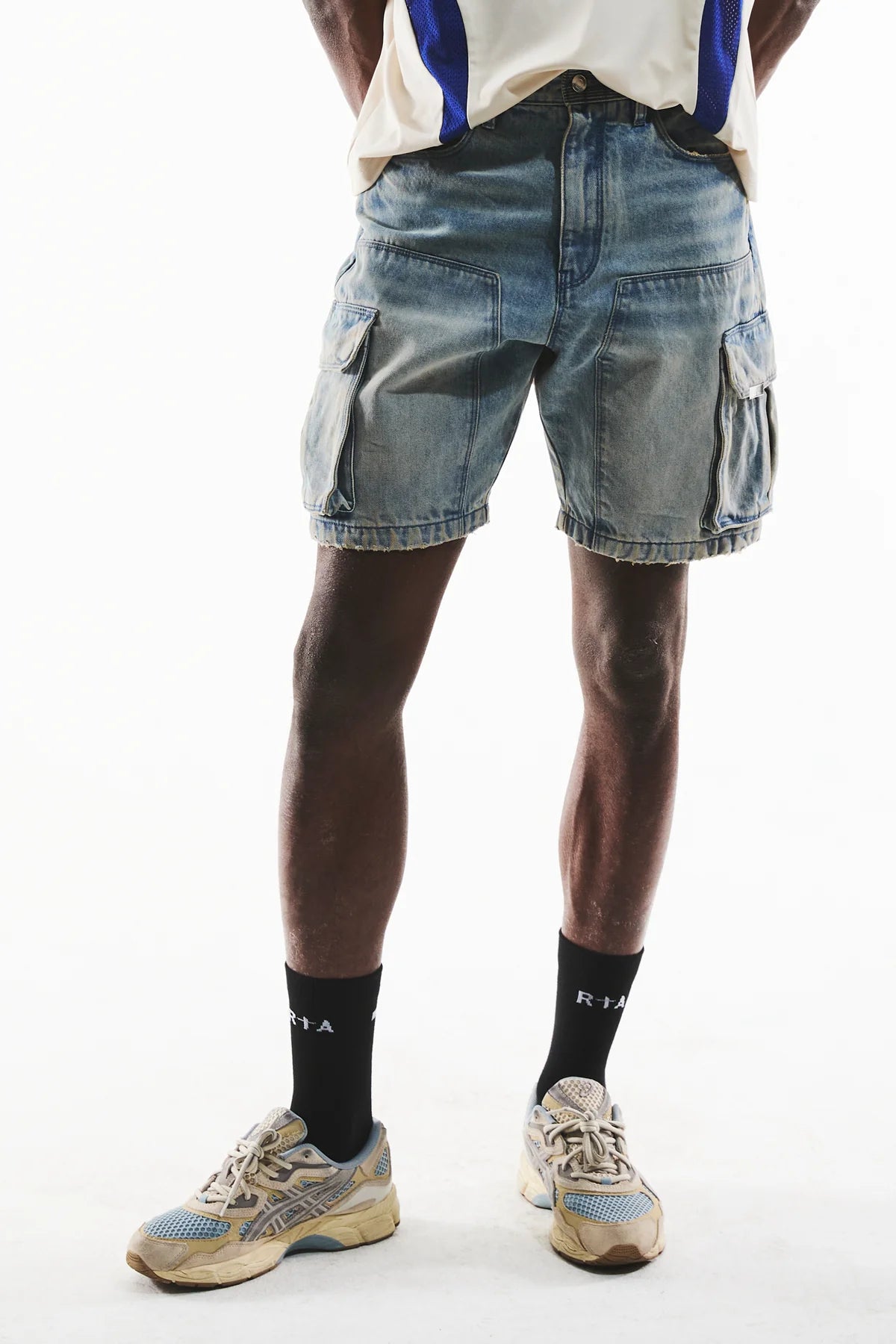 RTA Joseph Frayed Indigo Dusk Denim Shorts for Women - Trendy Distressed High Waisted Summer Shorts | Perfect for Casual Outings, Beach Vacations, and Music Festivals