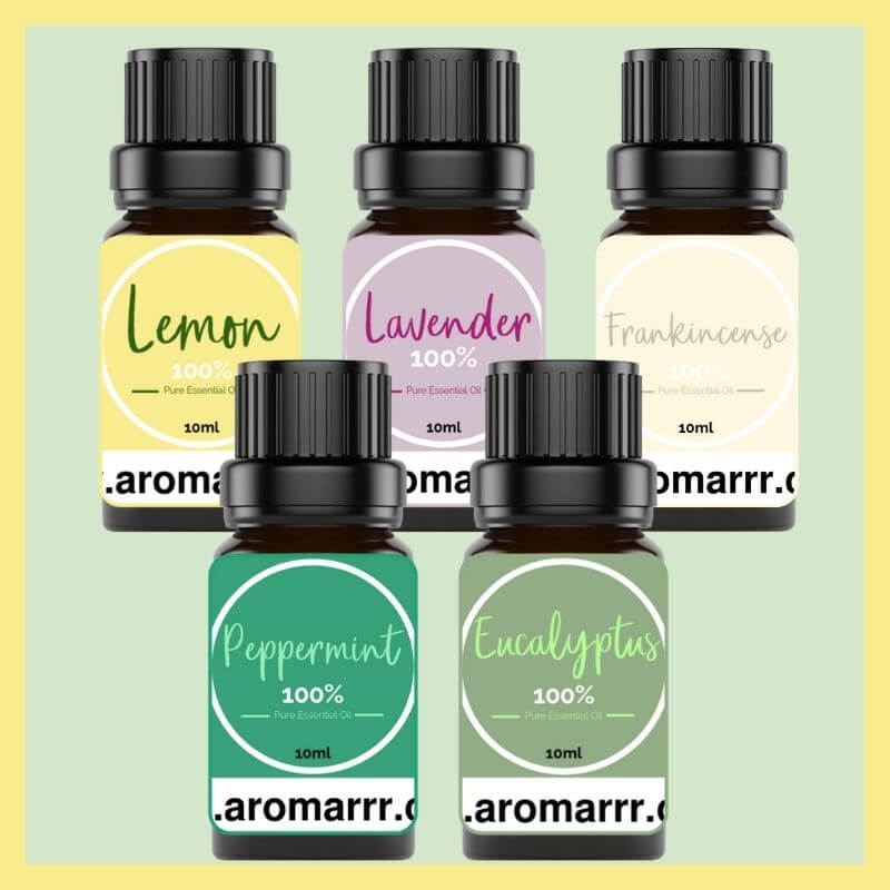 5 Pack of Premium Essential Oils for Aromatherapy, Relaxation & Home Diffuser - Lavender, Peppermint, Eucalyptus, Tea Tree & Lemon Oil Set for Stress Relief & Better Sleep