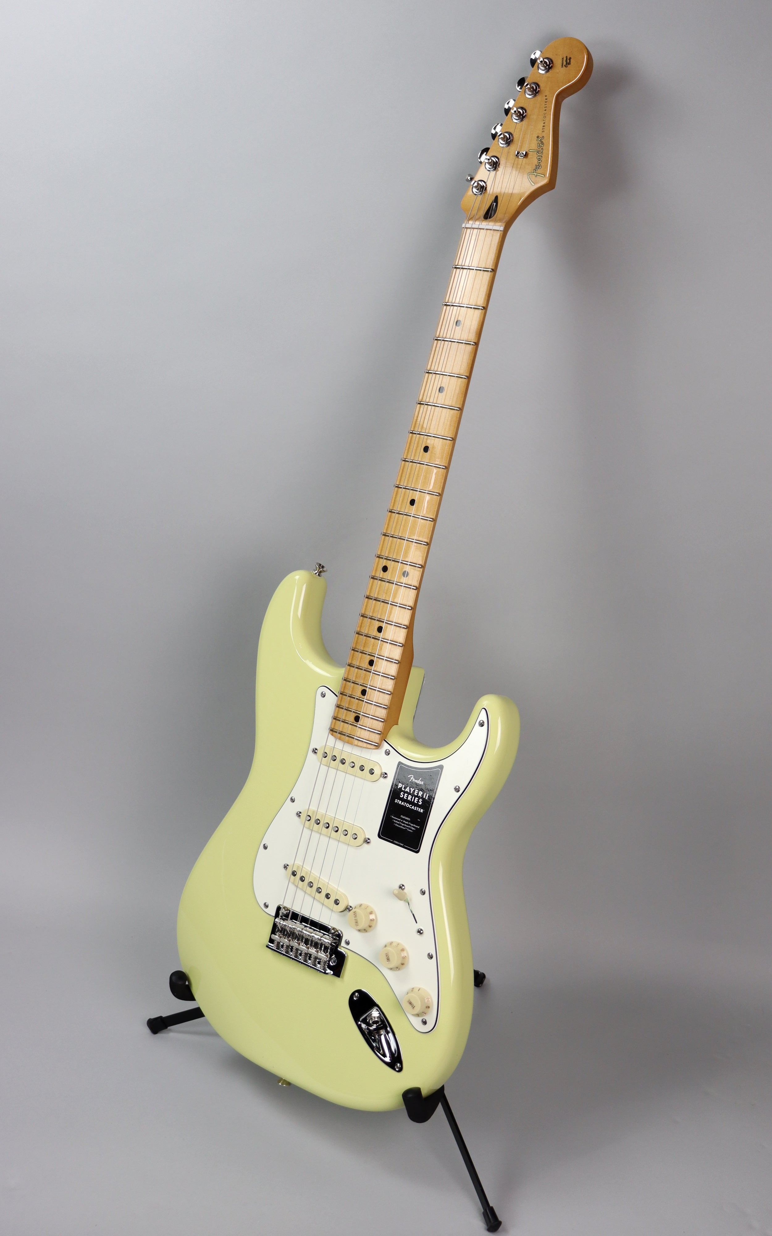 Fender Player II Stratocaster Hialeah Yellow Electric Guitar Bundle with Mustang LT25 Amp - Perfect for Beginners, Home Practice & Live Performances