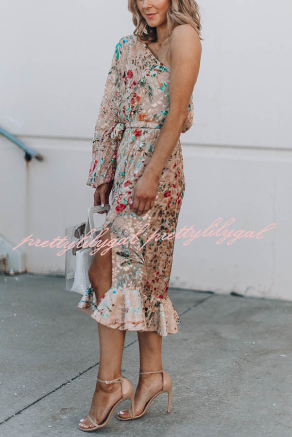 Floral Print One Shoulder Dress for Women | Spring Summer Fashion | Perfect for Weddings, Parties & Date Nights