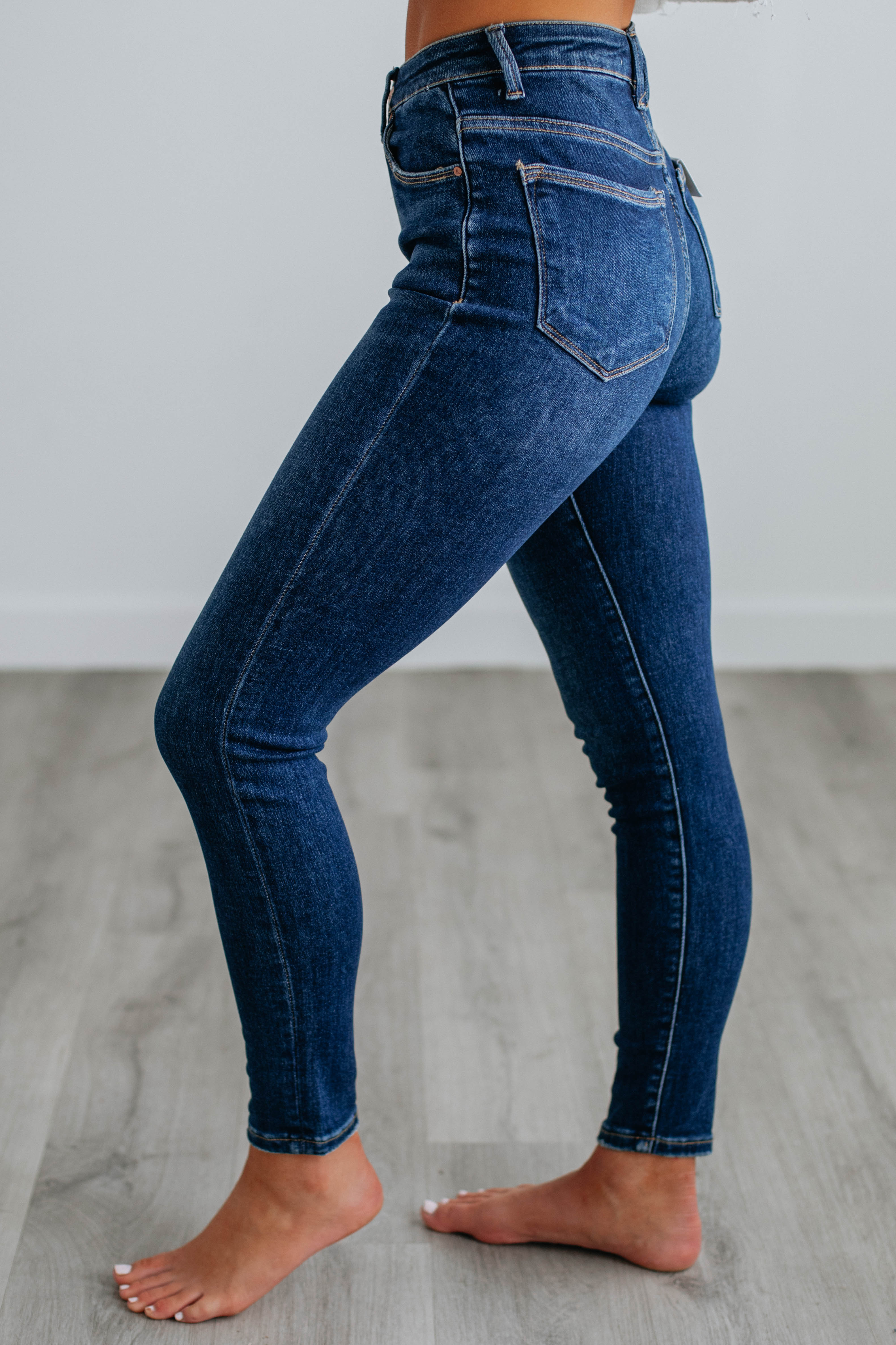Edita Risen Jeans for Women - High Waist Stretch Denim Pants, Dark Wash Slim Fit Jeans - Perfect for Casual Wear, Office & Night Out