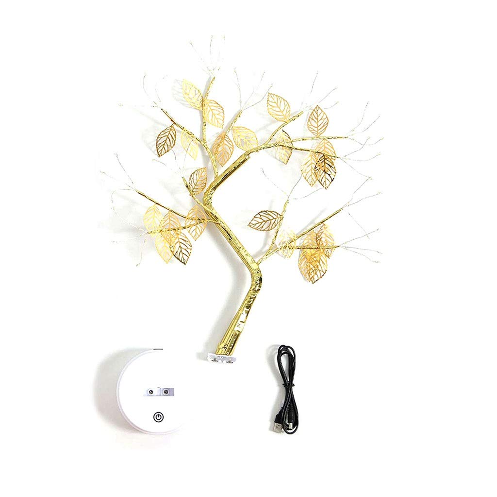 LED Desk Lamp with Mini Luminary Tree Lights - Copper Wire Garland Night Light for Bedroom, Bedside Table, Office, and Study Room - Perfect for Reading, Sleeping, and Decoration