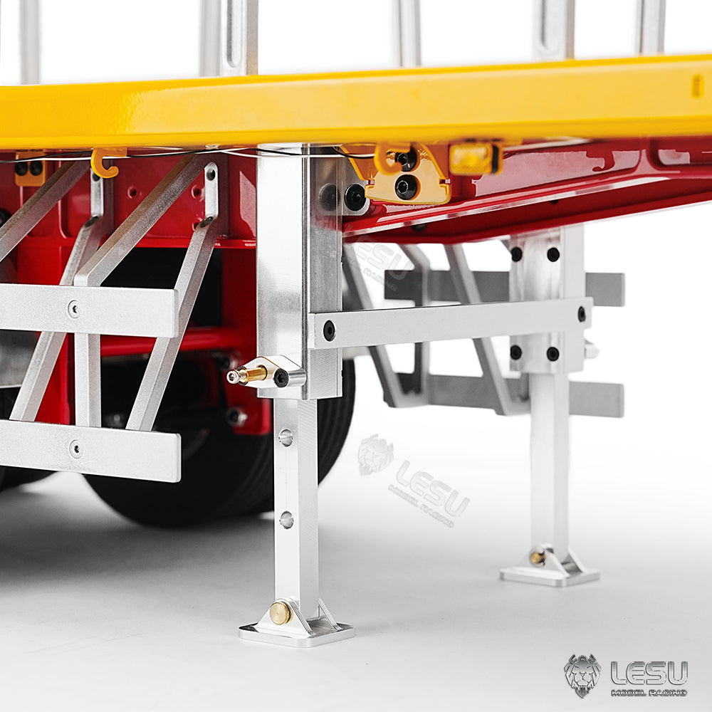 1/14 Scale 20FT LESU Semi Metal Trailer - Assembled & Painted/Unpainted RC Truck Model for Remote Control Cars, DIY Hobby Projects - Perfect for RC Tractor Trailers, Construction Site Displays & Collector Showcases