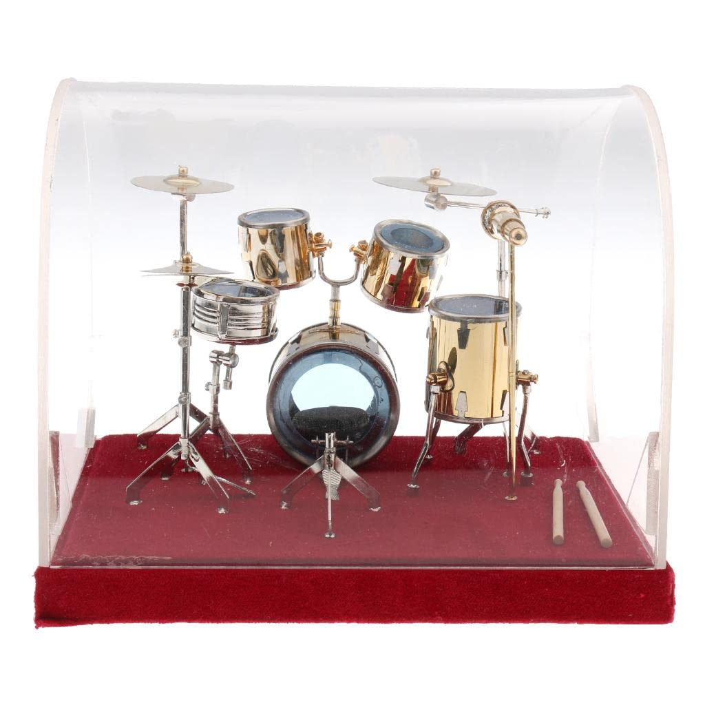 Miniature Copper Drum Set Model - Handcrafted Musical Instrument Collectibles for Desk Decor, Gift, and DIY Enthusiasts | Perfect for Home Office, Shelf Display, and Music Lovers