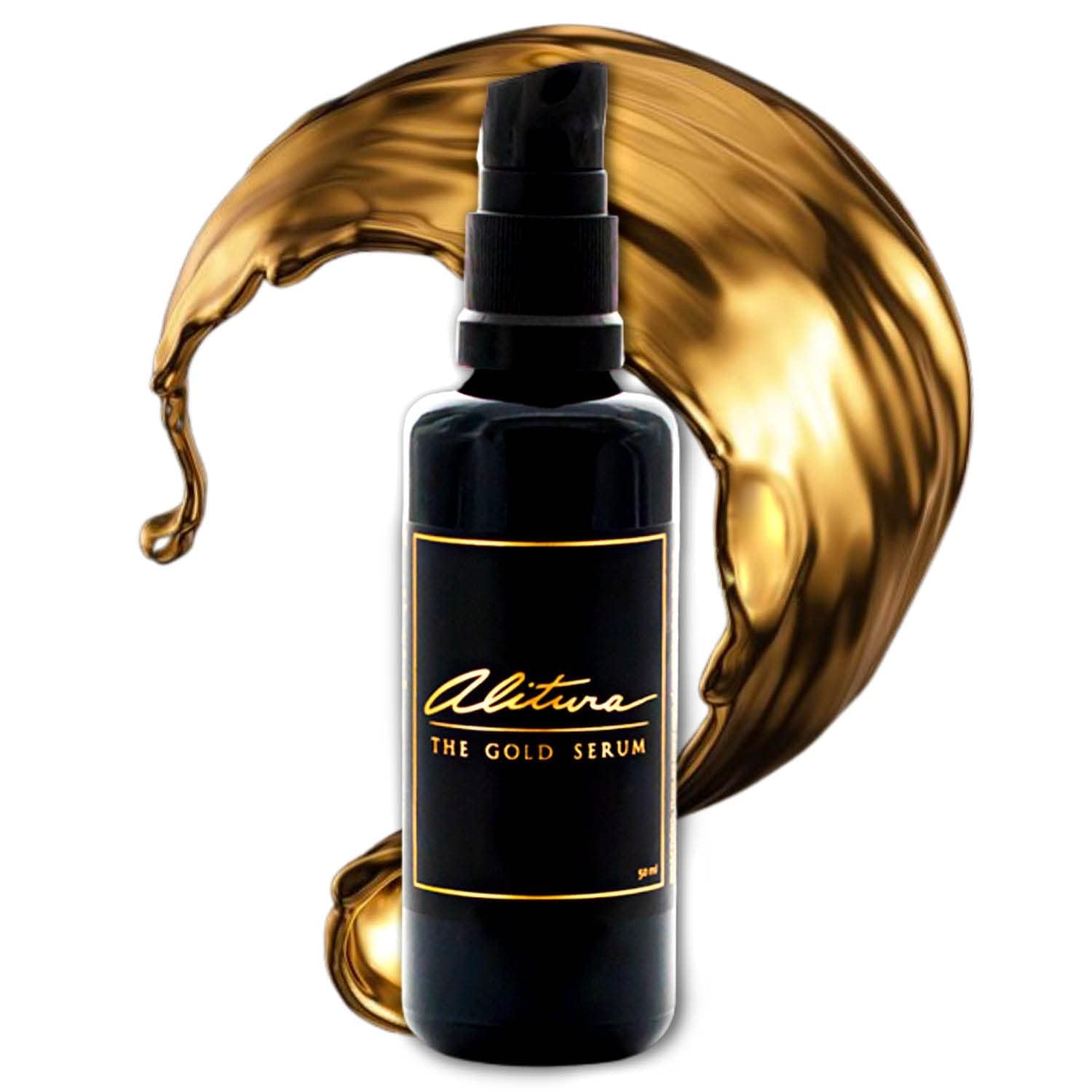Alitura Gold Anti-Aging Face Serum for Women & Men - Vitamin A & Marine Collagen Facial Treatment to Reduce Fine Lines & Wrinkles - 100ml Hydrating Serum for Radiant Skin - Perfect for Night Routine & Daily Skincare Regimen