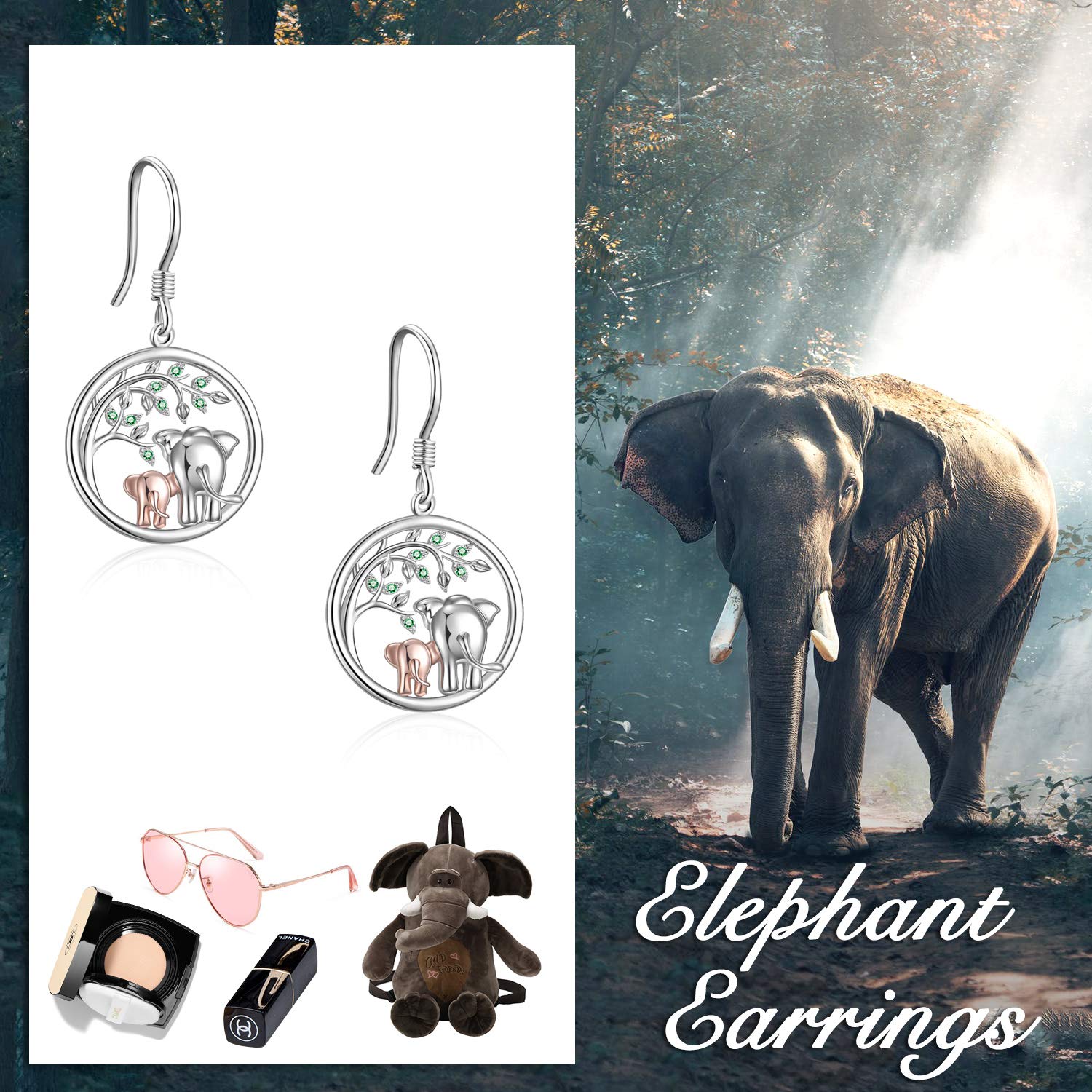 Sterling Silver Elephant/Wolf/Cat Stud Earrings for Women - Dainty Animal Jewelry Gift for Her - Perfect for Casual Wear, Parties & Gifting