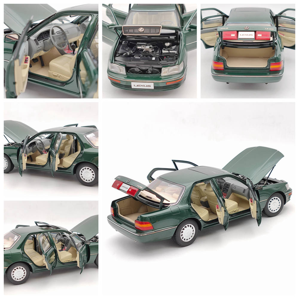1:18 Scale Toyota Lexus LS400 First Generation Green Diecast Model Car - Collectible Toy Gift for Car Enthusiasts, Perfect for Display, Gifting and Model Car Collections