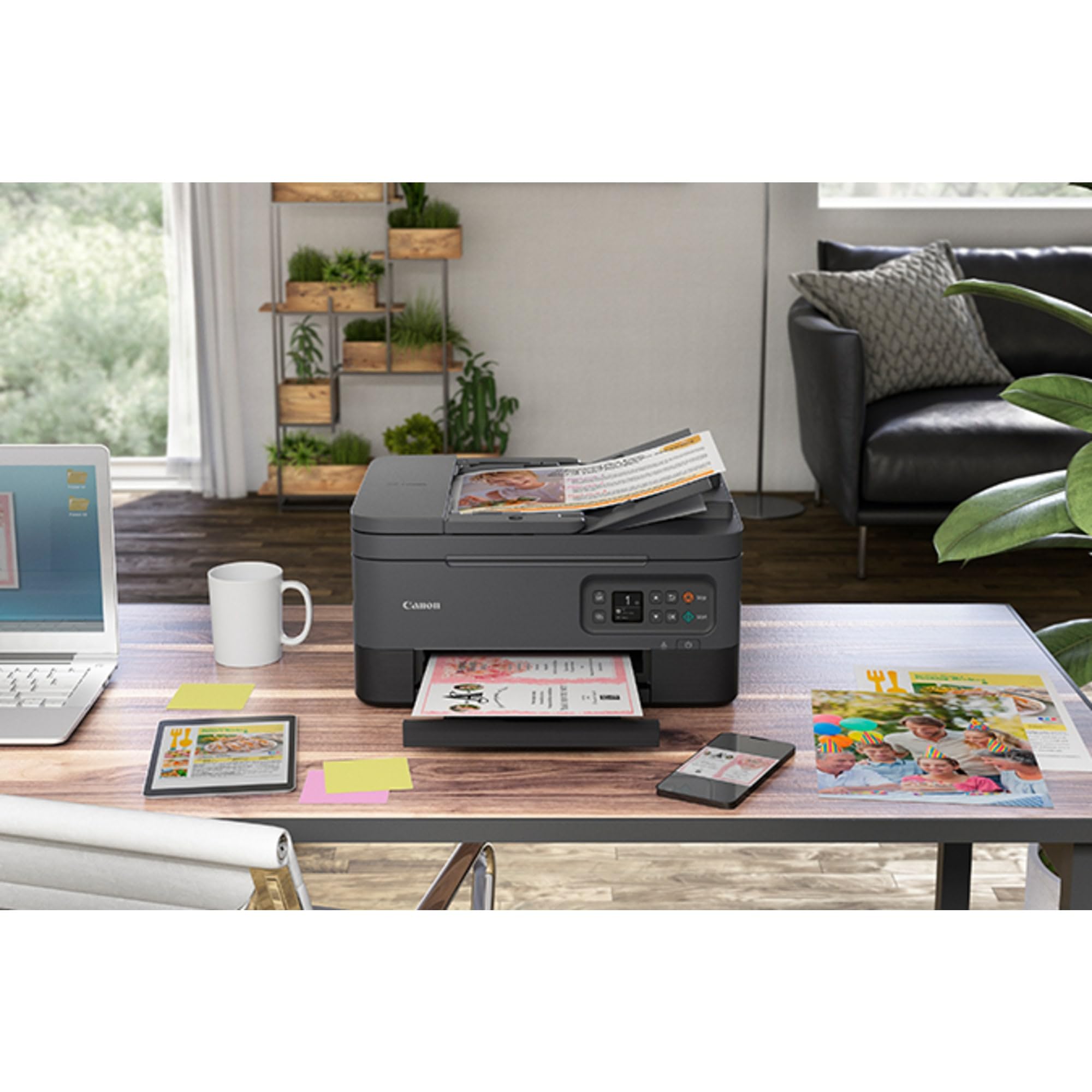 Canon TR7020 Wireless All-in-One Printer for Home & Office - Compact, Black (4460C002) | Print, Scan, Copy | Perfect for Remote Work & School Projects