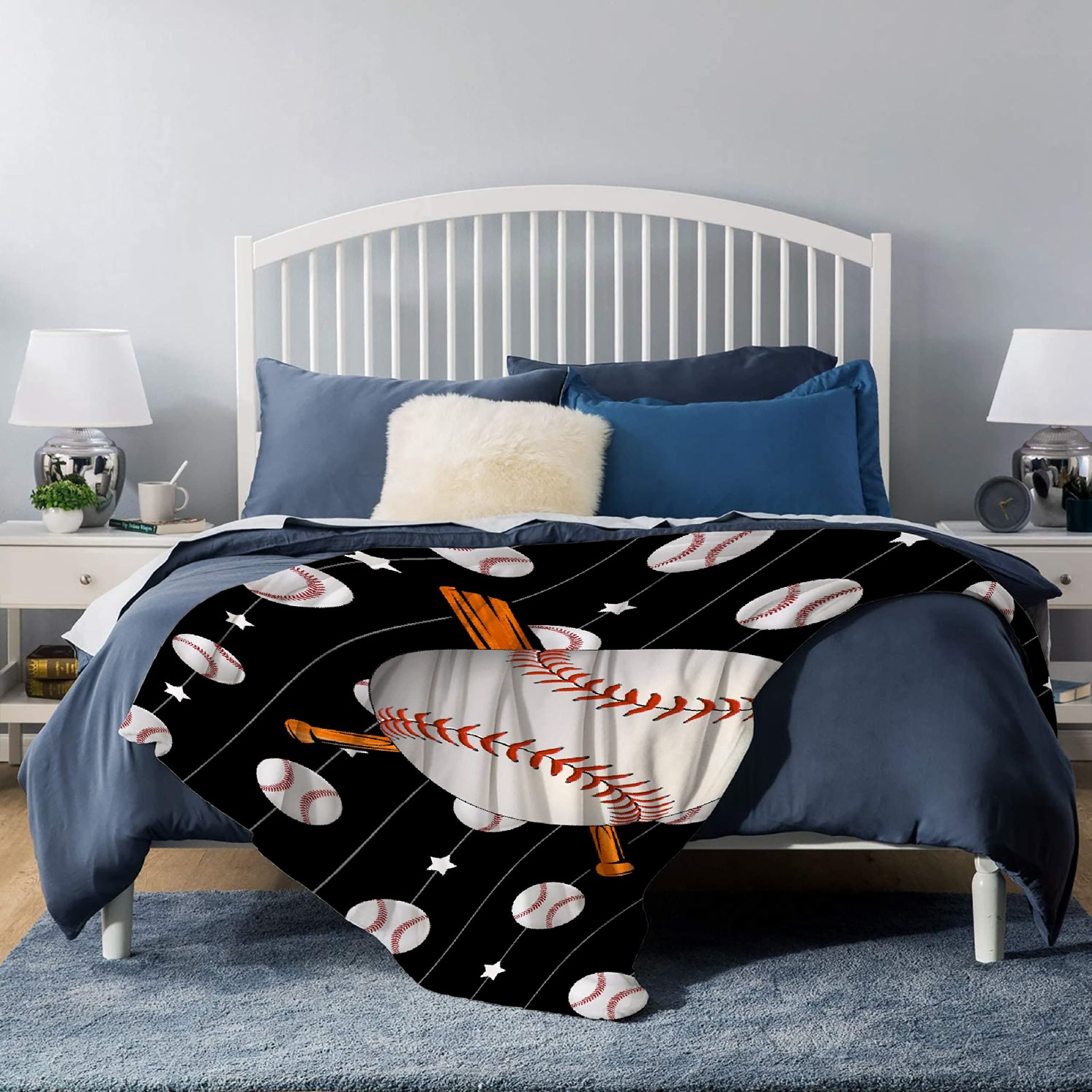 Super Soft Micro Fleece Plaid Patchwork Throw Blanket for Couch, Sofa, Bed & Travel - Dual-Sided Decorative Extra Large 90x120 Inches - Cozy Gift for Son, Perfect for Lounging, Camping & Cold Nights