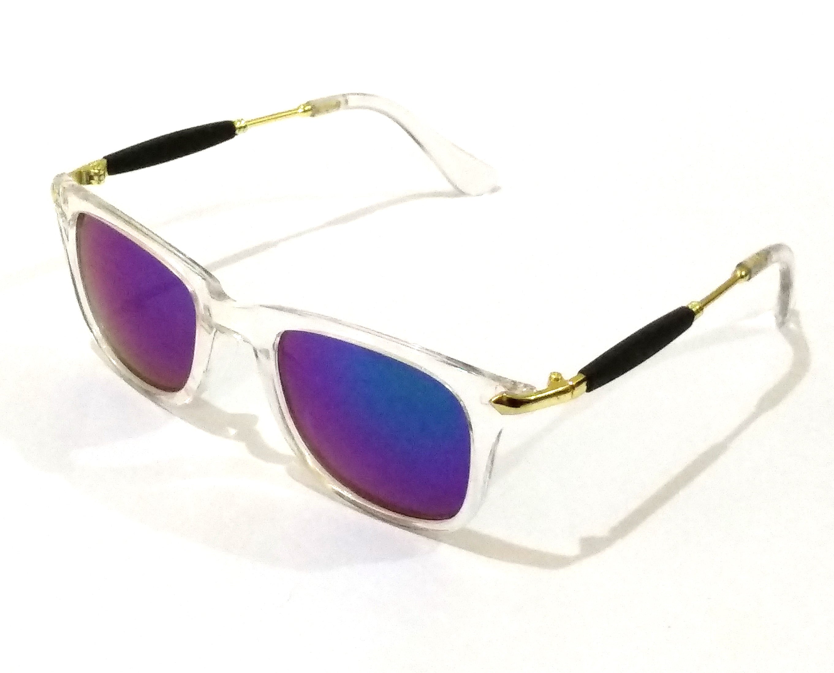 Stylish Purple Blue Mirror Sunglasses for Men & Women - SW0026 - UV Protection, Fashionable & Durable for Outdoor Activities, Driving, Beach & Summer Style