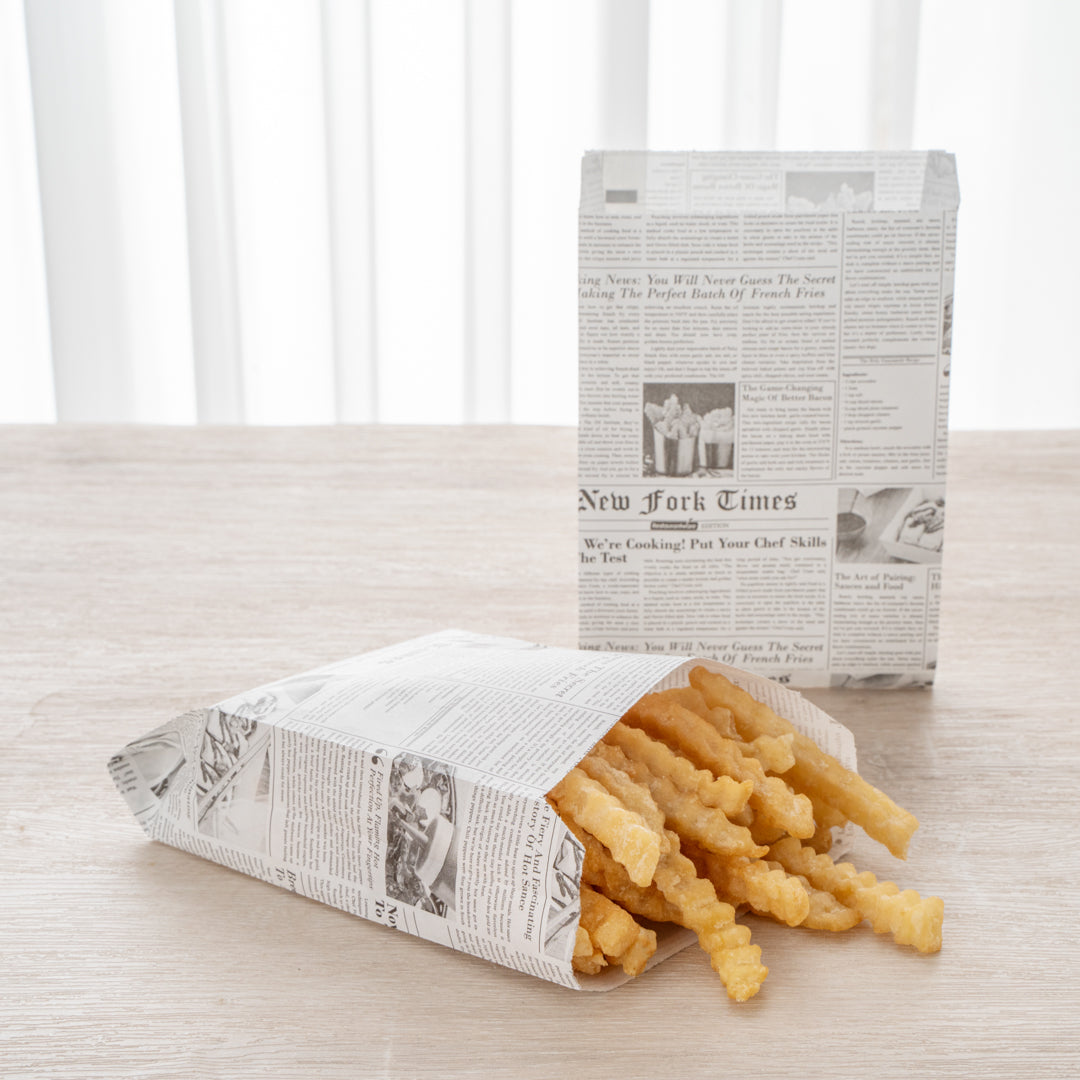 Eco-Friendly Newsprint Paper French Fry Bags | 4.25