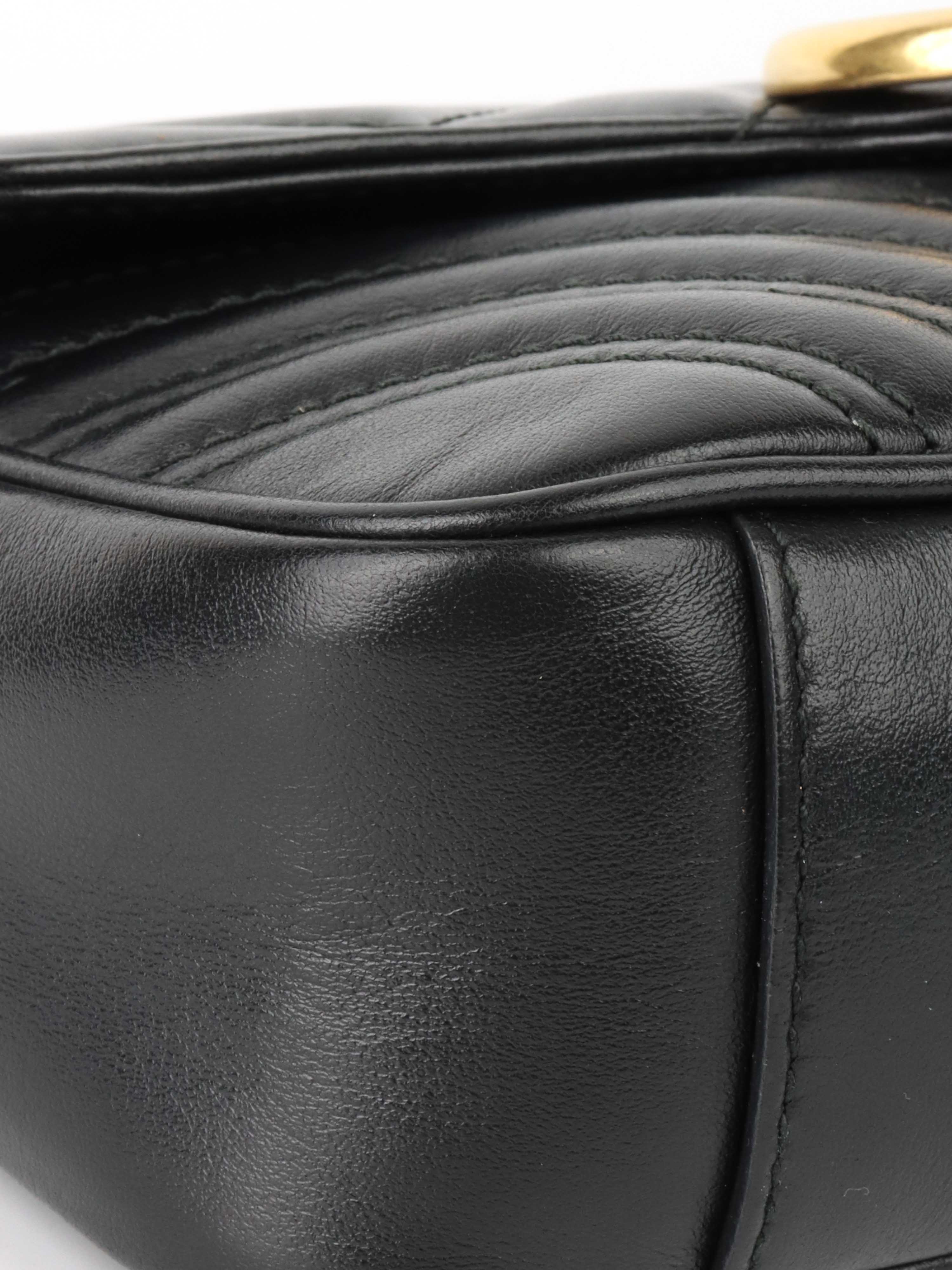 Gucci Black Mini Marmont Shoulder Bag - Luxury Leather Crossbody Purse for Women, Perfect for Date Night & Evening Events