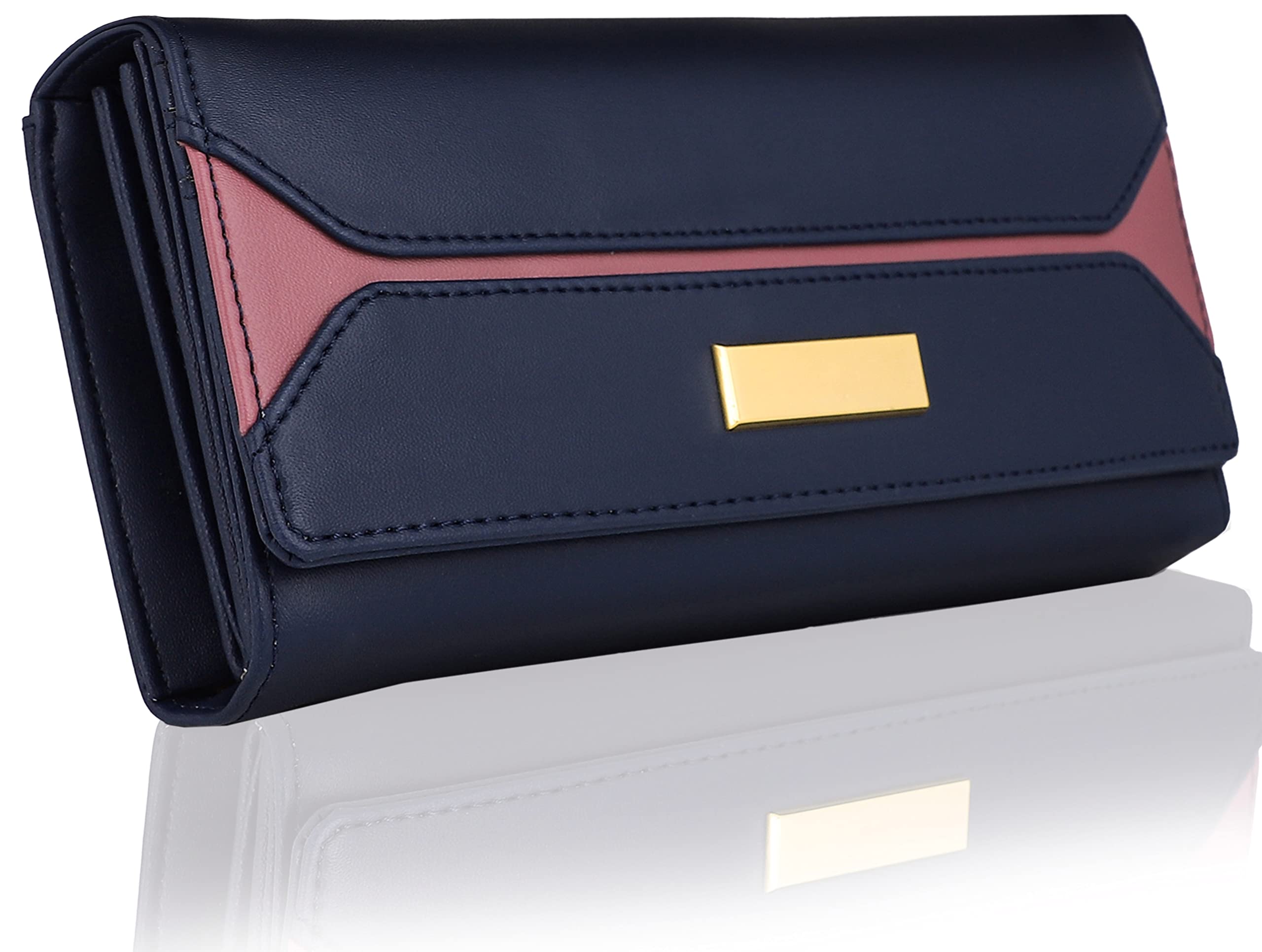 YESSBENZA Women's Faux Leather Clutch Purse with 6 Card Slots - Stylish Wallet Handbag for Ladies & Teens (Royal Blue) - Perfect for Parties, Dating & Evening Events