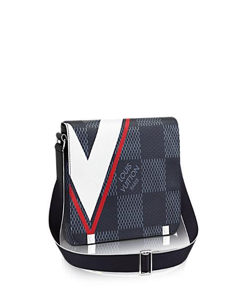 Authentic LV District PM Messenger Bag in Damier Cobalt Canvas with Red Trim - Perfect for Work, Travel & Everyday Use