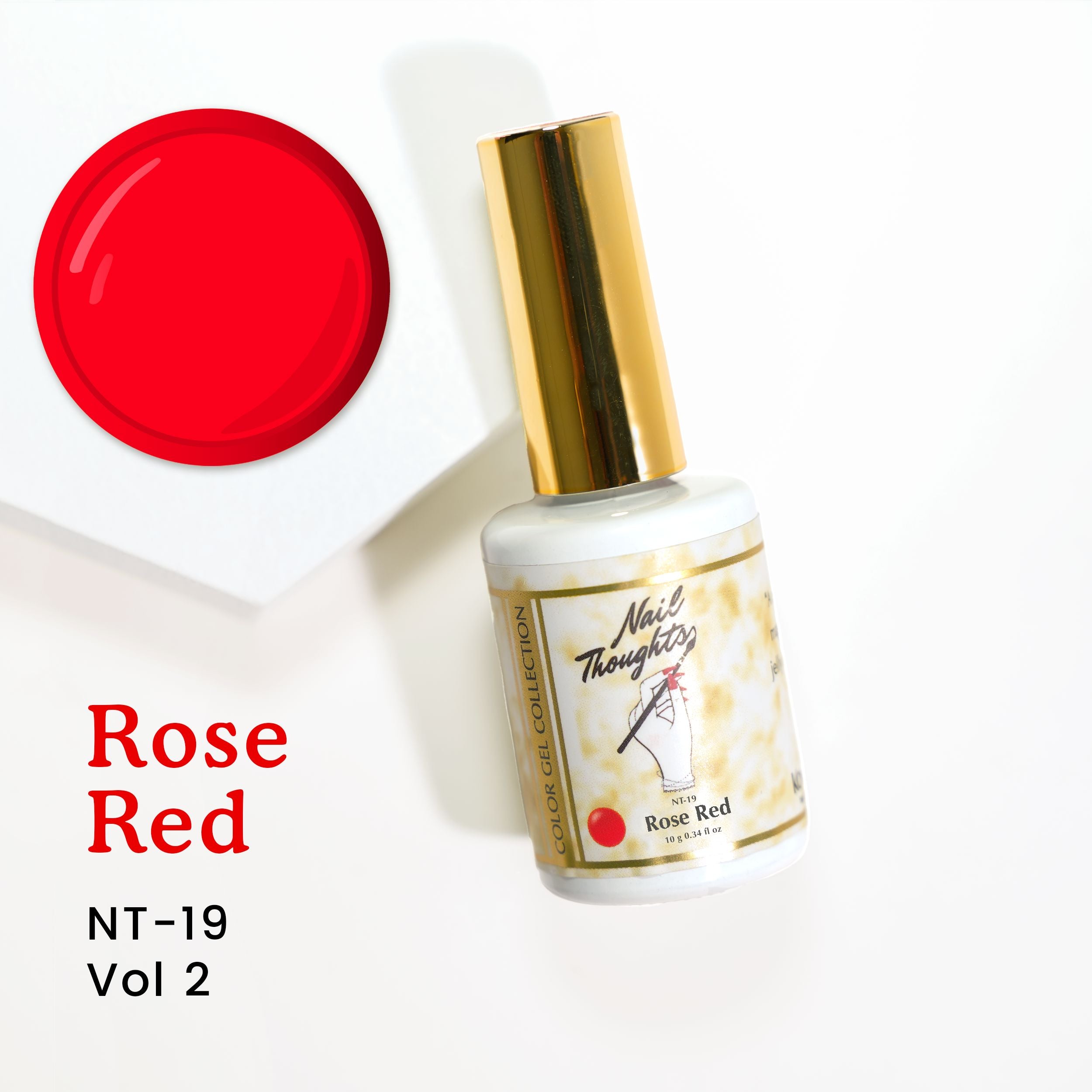 NT 19 Rose Red Nail Polish - Long Lasting Gel Nail Lacquer for Salon Quality Manicures at Home | Perfect for Date Nights, Weddings & Special Occasions