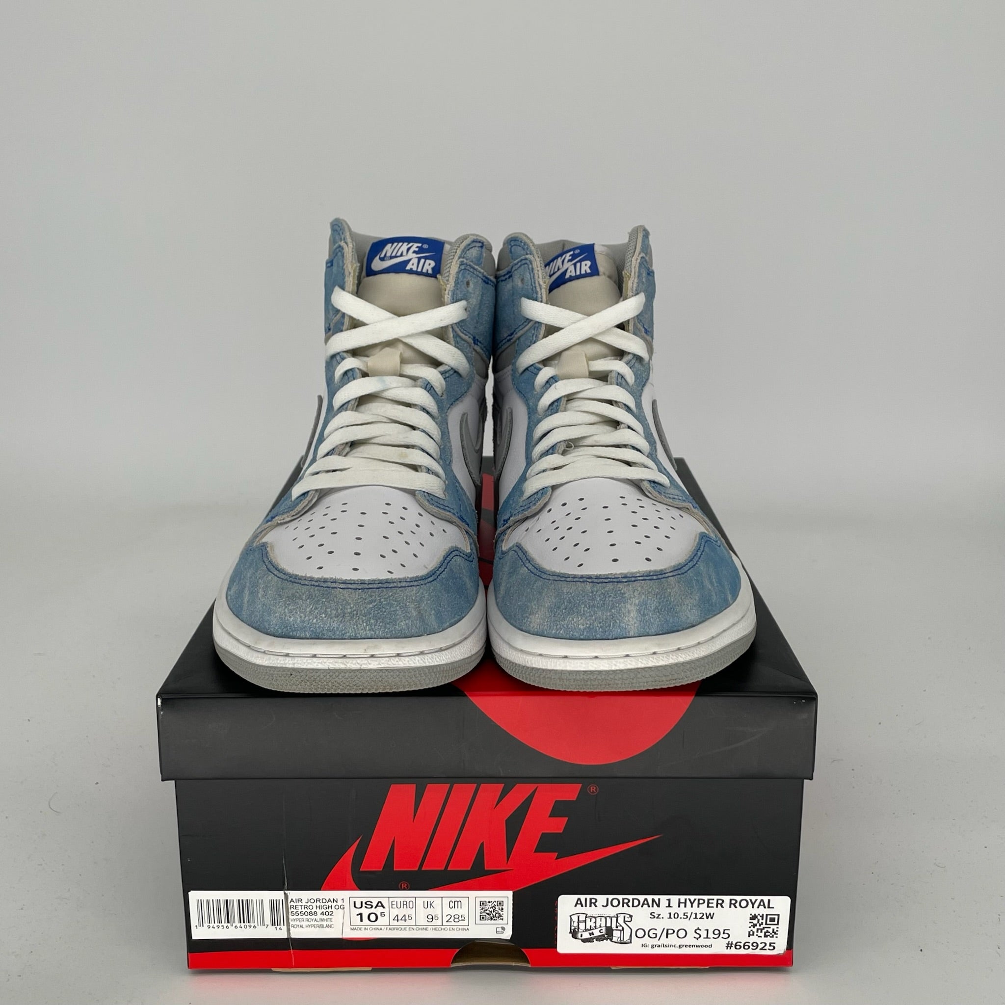 AIR JORDAN 1 HYPER ROYAL Men's Basketball Shoes Size 10.5 - Style 555088-402 | Perfect for Streetwear & Sneaker Collectors