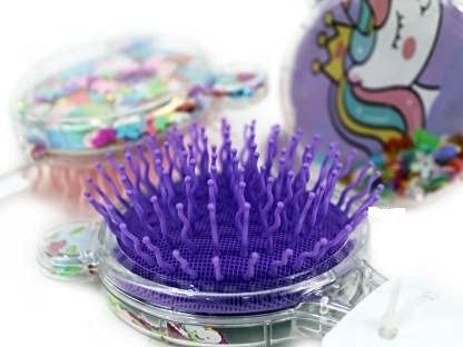 ARPIT MART Unicorn Glitter Star Hairbrush & Comb Set for Kids - Sparkling Detangling Brush for Girls' Hair Care - Perfect for Daily Styling, Birthday Gifts & Princess Dress-Up Play