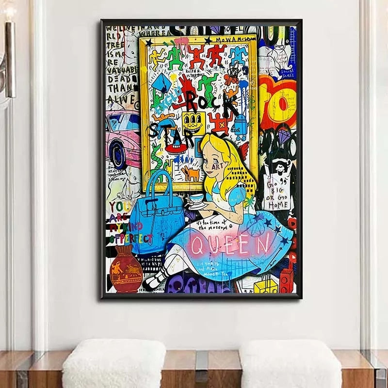 Alice in Wonderland Canvas Art - Whimsical Wall Decor for Living Room, Bedroom & Nursery | Dreamy Adventures Inspired by Lewis Carroll