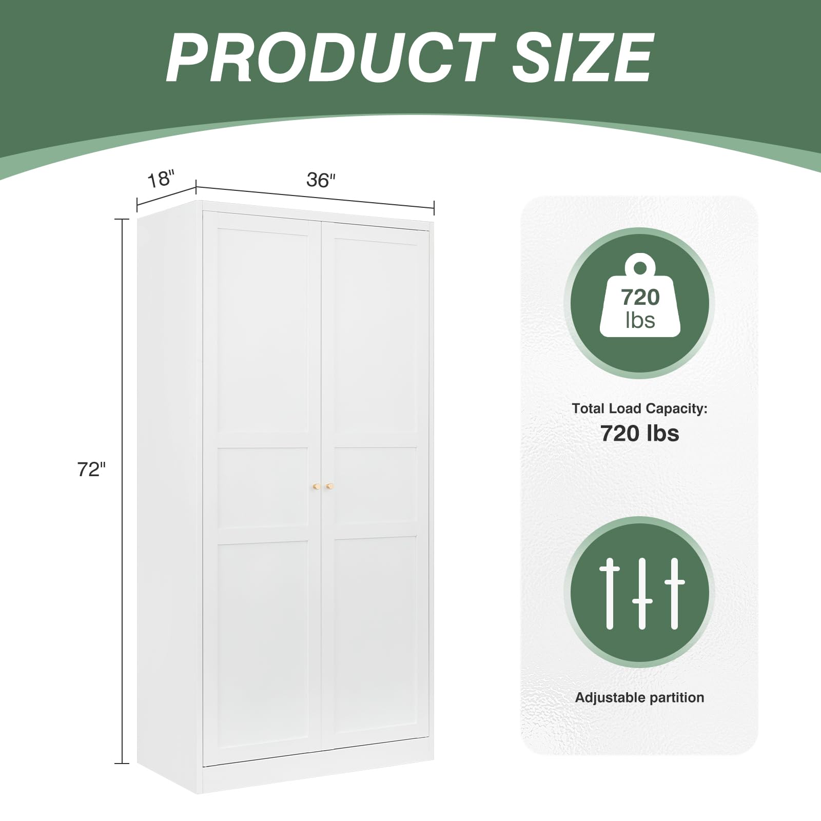 White Metal Wardrobe Closet Cabinet with Doors & Shelves - Space Saving Storage Armoire for Bedroom, Laundry Room, Home Office & Bathroom Organization | Perfect for Small Spaces & Apartment Living