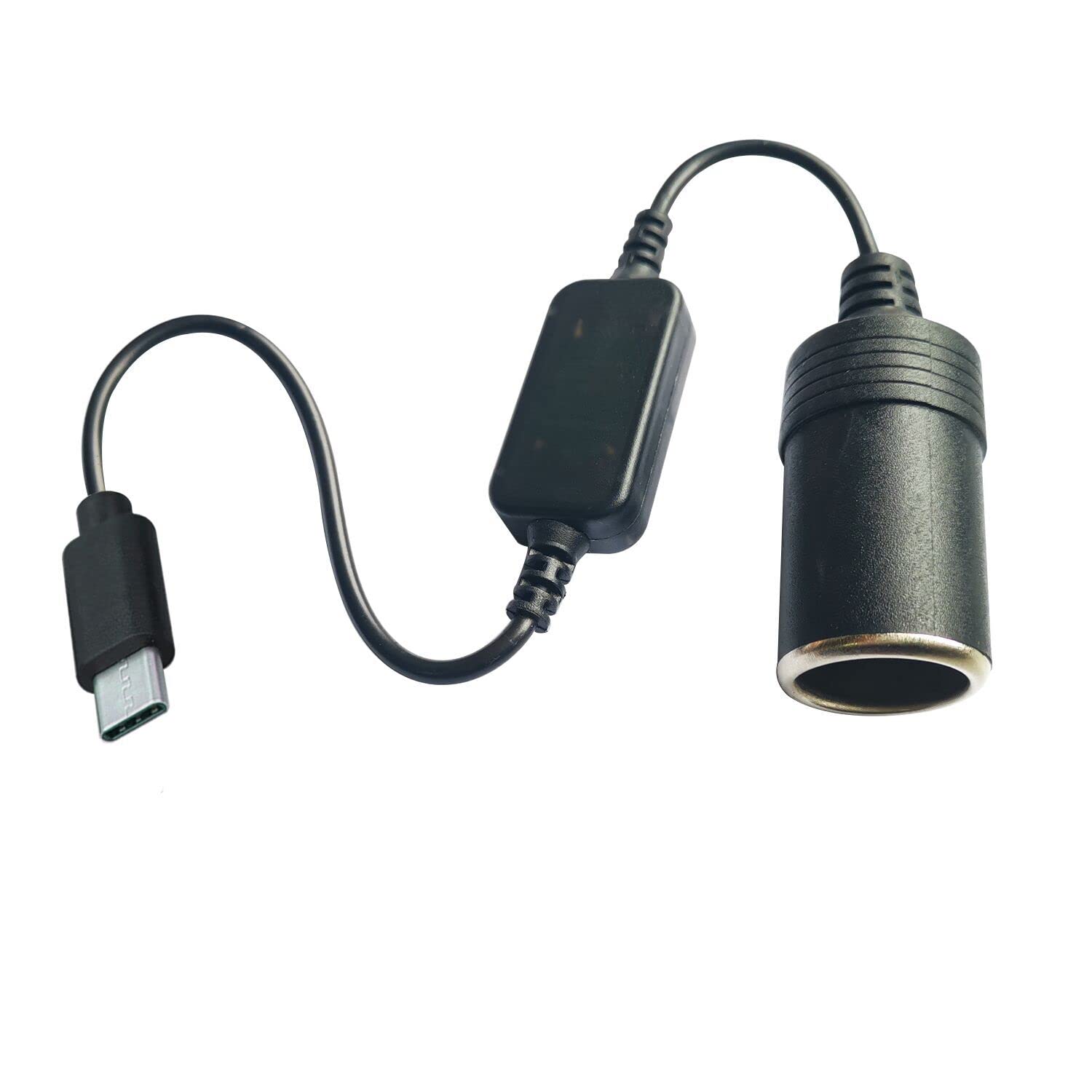 USB C to Car Cigarette Lighter Adapter Cable - USB C Male to 12V Female Socket Converter - 1Ft/30cm Fast Charging Cord for Car, Truck, RV & Power Inverters - Perfect for Road Trips & Emergency Charging