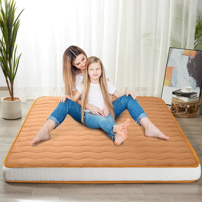 MAXYOYO 6-Inch Extra Thick Floor Futon Mattress - Geometric Diamond Quilted Bed Mattress Topper for Guest Bed, Dorm Room & Small Space Living | Foldable Floor Cushion for Sleeping, Lounging & Meditation