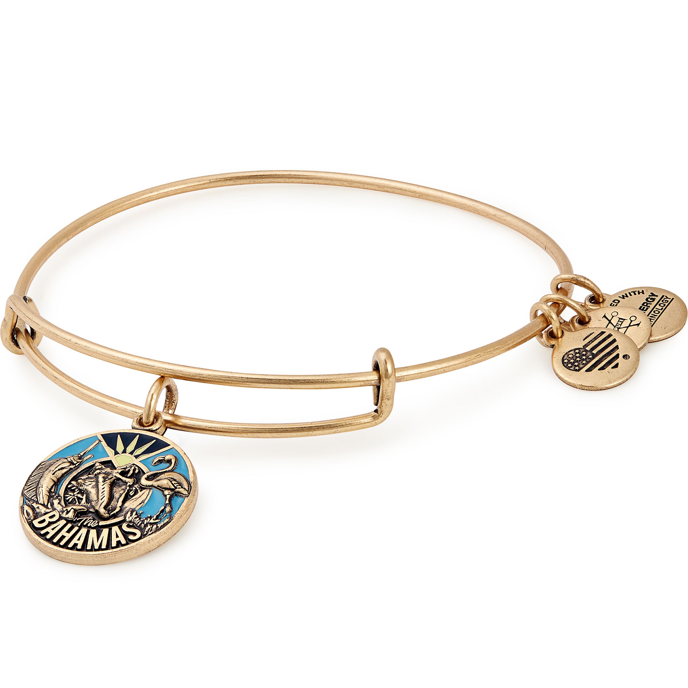 Bahamas Charm Bangle Bracelet - Elegant Adjustable Beaded Bracelet for Women - Perfect for Beach Vacations, Summer Outfits & Tropical Gift Ideas