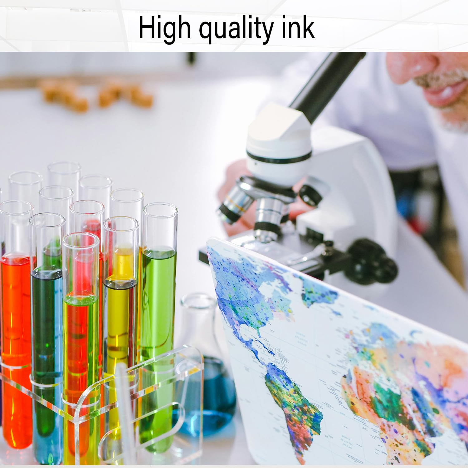 Premium DTF Ink 500ML x 6 Bottles - Compatible with Epson ET-8550, XP-15000, XP600, L1800, L805, R1390, R2400, DX7, DX5, TX800 Printers (2 White + 1 Black + 1 Cyan + 1 Magenta + 1 Yellow) - Ideal for Direct-to-Film Printing, Custom T-Shirt Designs & Small Business Apparel Production