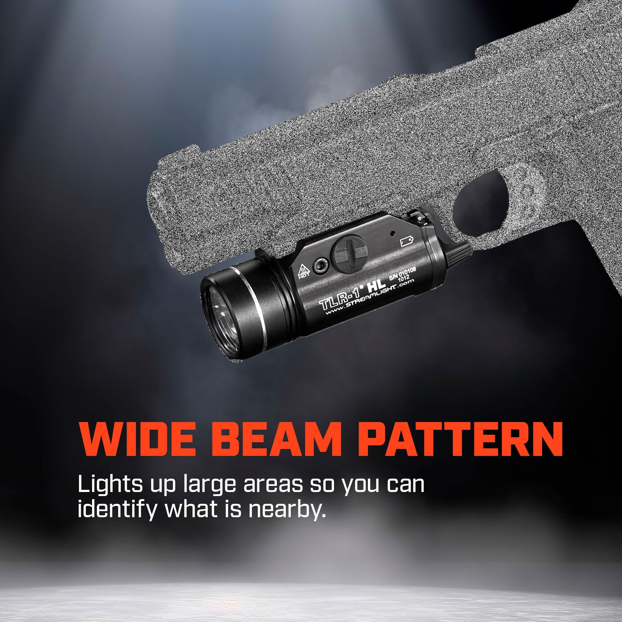 Streamlight 69260 TLR-1 HL 1000-Lumen Tactical Flashlight - Rail Mounted Weapon Light with Strobe Mode, Includes Rail Locating Keys & Lithium Batteries (Black) - Perfect for Home Defense, Law Enforcement & Outdoor Adventures