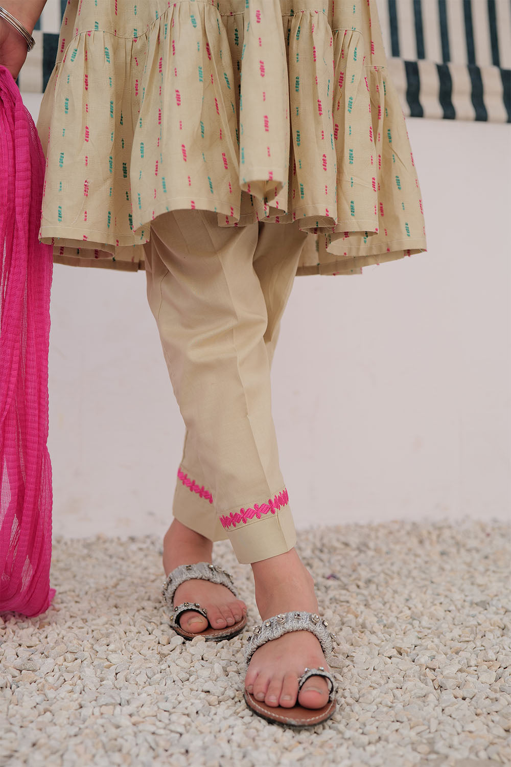 Elegant Cotton Jacquard Fawn Stitched Suit for Women - Formal Office Wear & Special Occasions