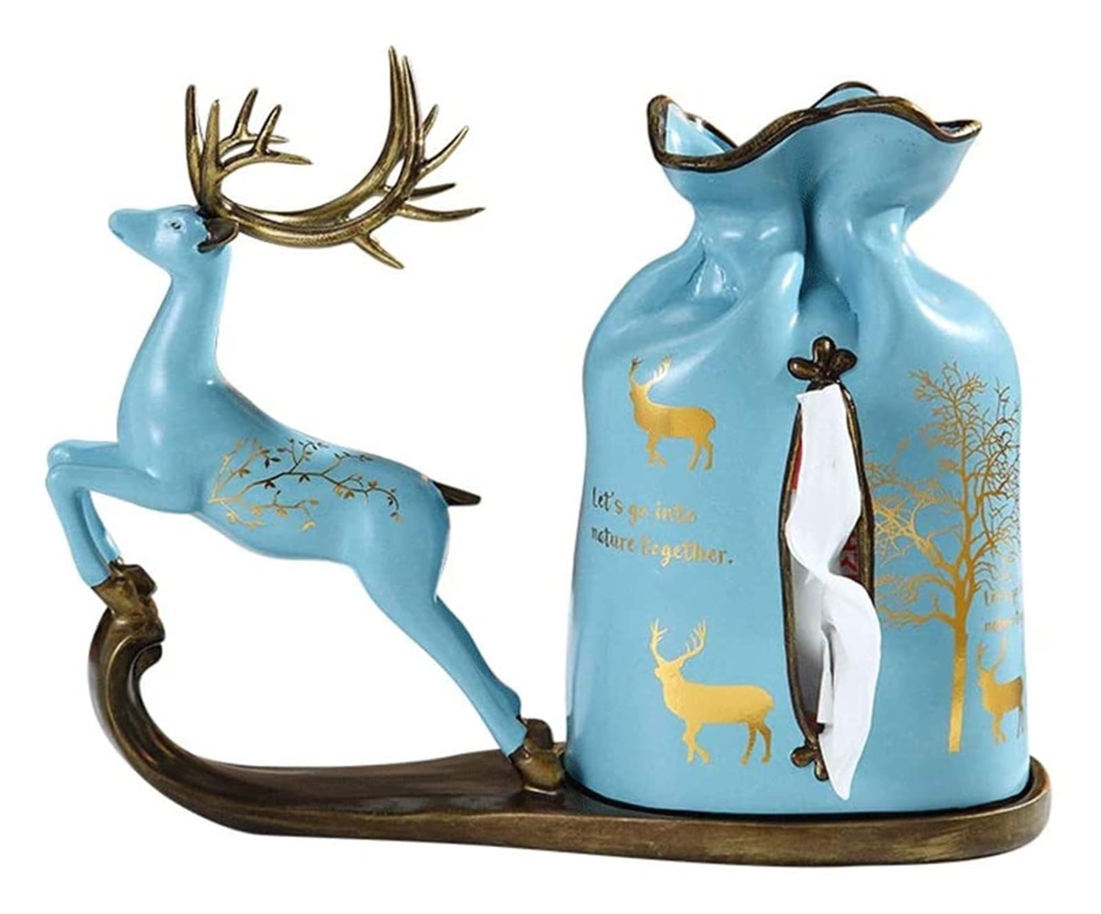 LumeCube Creative Elk Tissue Box Cover - Luxury Home Decor for Living Room, Bedroom & Dining Table - Sky Blue Tissue Box Holder | Perfect for Farmhouse, Rustic & Modern Interior Design Styles