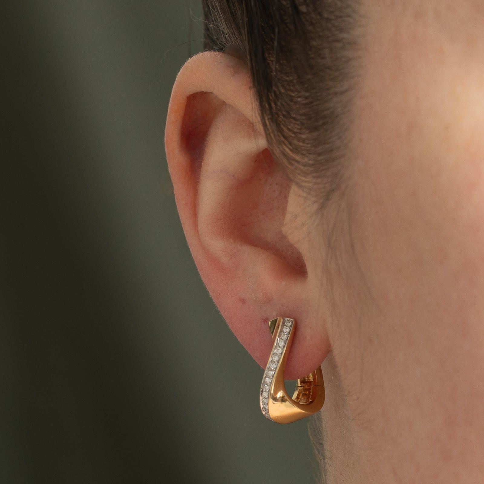 18K Gold Diamond Hoop Earrings for Women | 0.18ctw Round Cut Stud Earrings | Perfect for Weddings, Parties & Everyday Wear