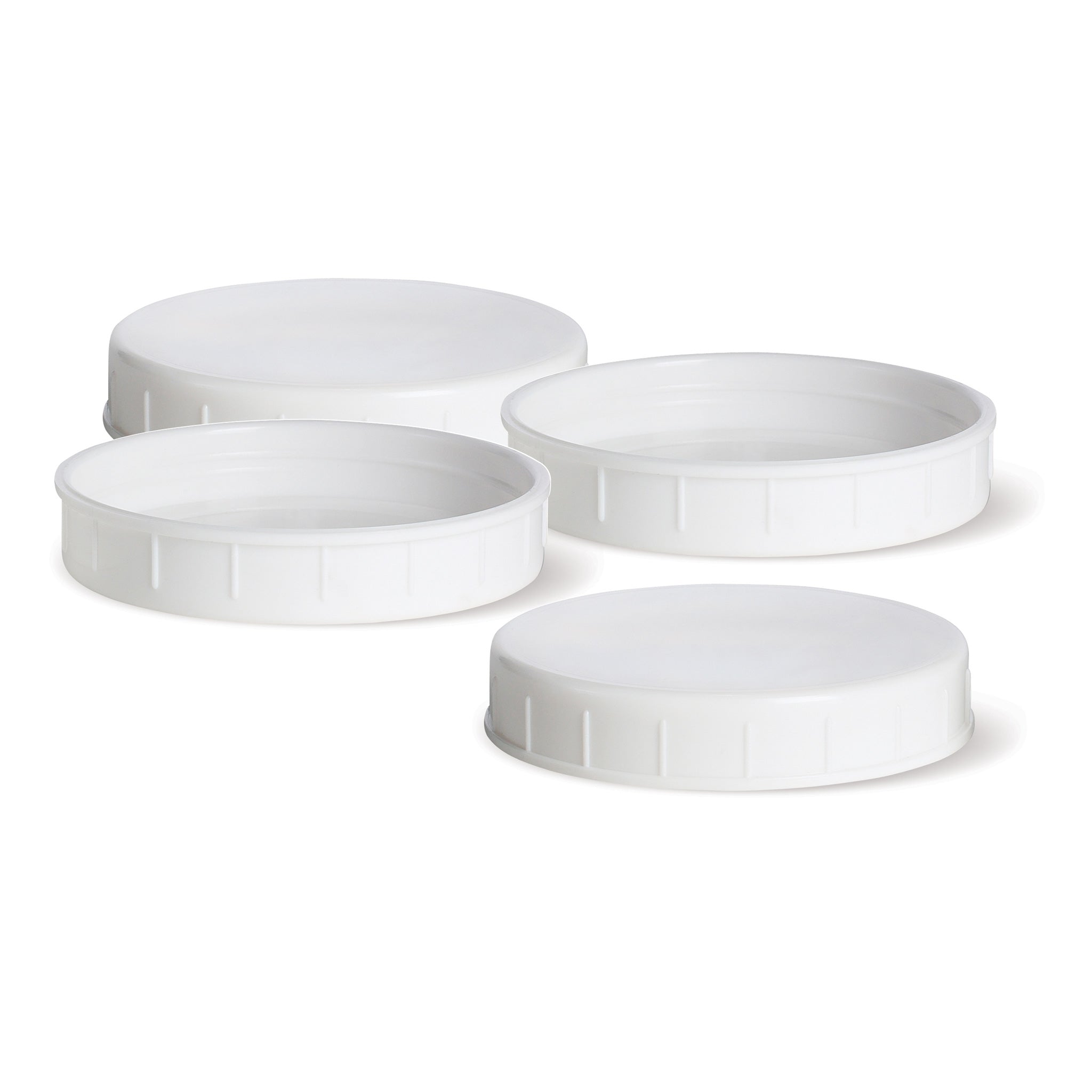 Regular Mouth Mason Jar Plastic Lids - 4 Pack Airtight Leakproof Replacement Lids for Canning, Food Storage & DIY Crafts