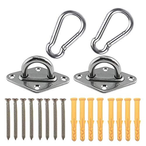 Heavy Duty Hammock Hanging Kit - Wall & Ceiling Mount Anchor Hooks for Hammock Stand, Yoga Swing, Brazilian Hammocks, Indoor/Outdoor Use - Easy Installation for Backyard, Patio & Camping