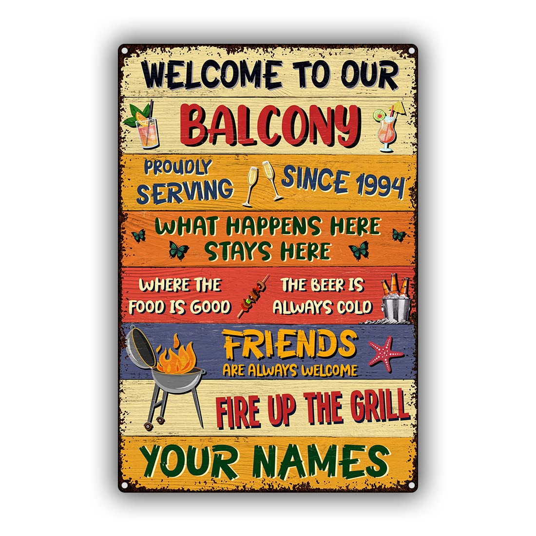 Personalized Outdoor Welcome Sign - Custom Porch & Patio Decor for Home, Garden, Balcony - Perfect for Front Door, Housewarming & Seasonal Decorations