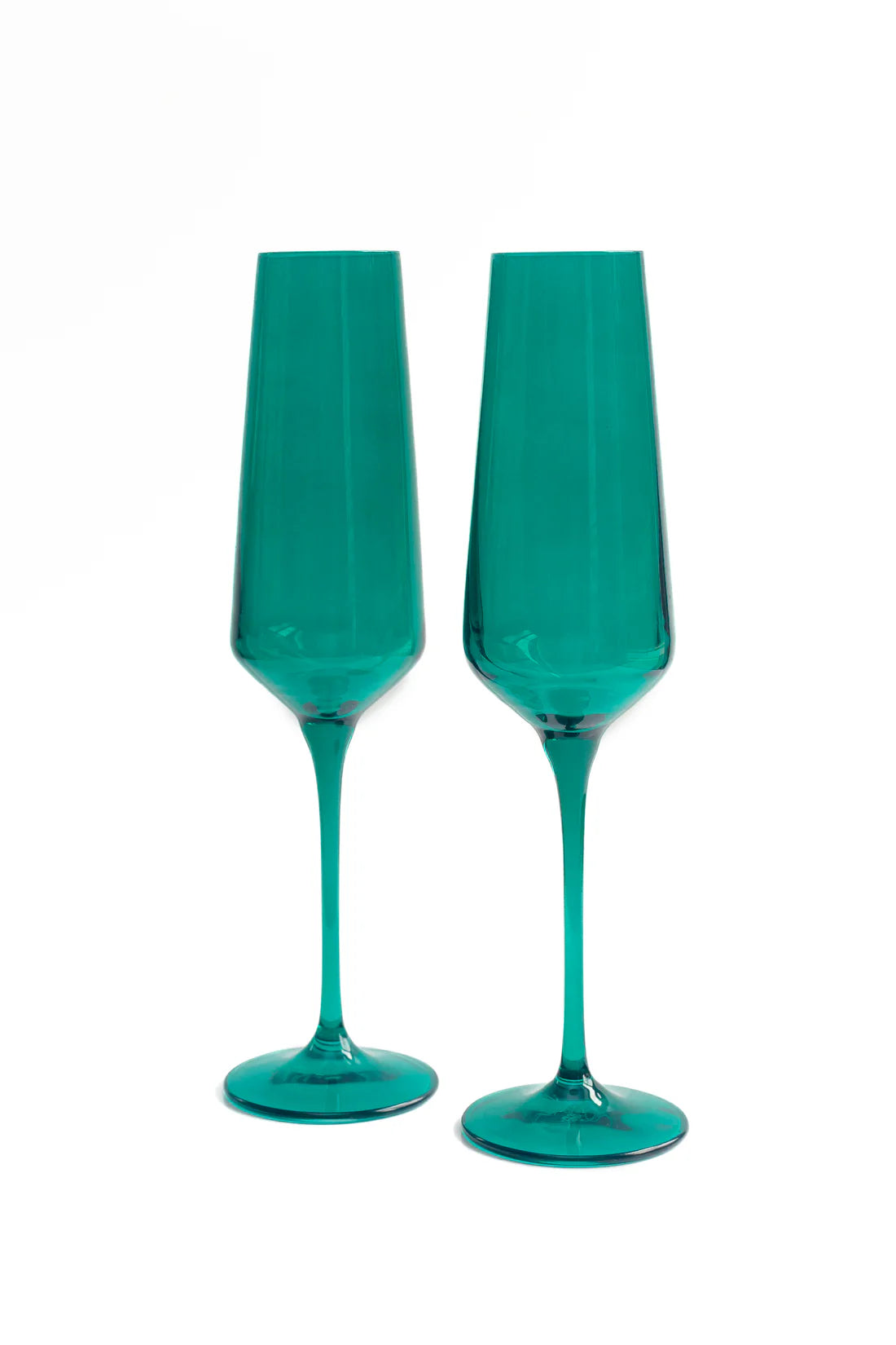 Elegant Estelle Colored Glass Champagne Flute Set of 2 - Perfect for Weddings, Anniversaries & Romantic Celebrations